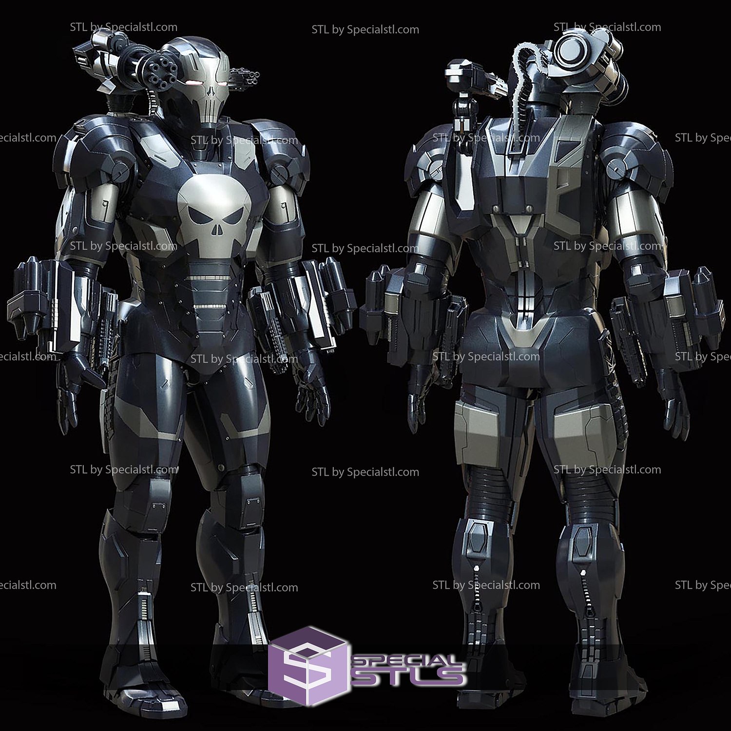 Cosplay STL Files The Punisher War Machine Armor Suit 3D Model — view 2