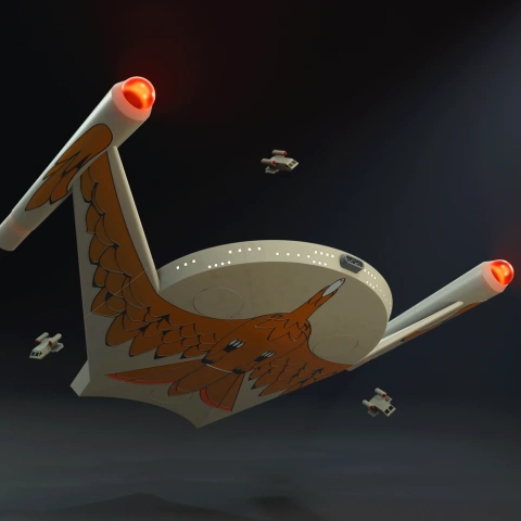 Romulan Bird-of-Prey 3D Printing Model | Assembly STL Model