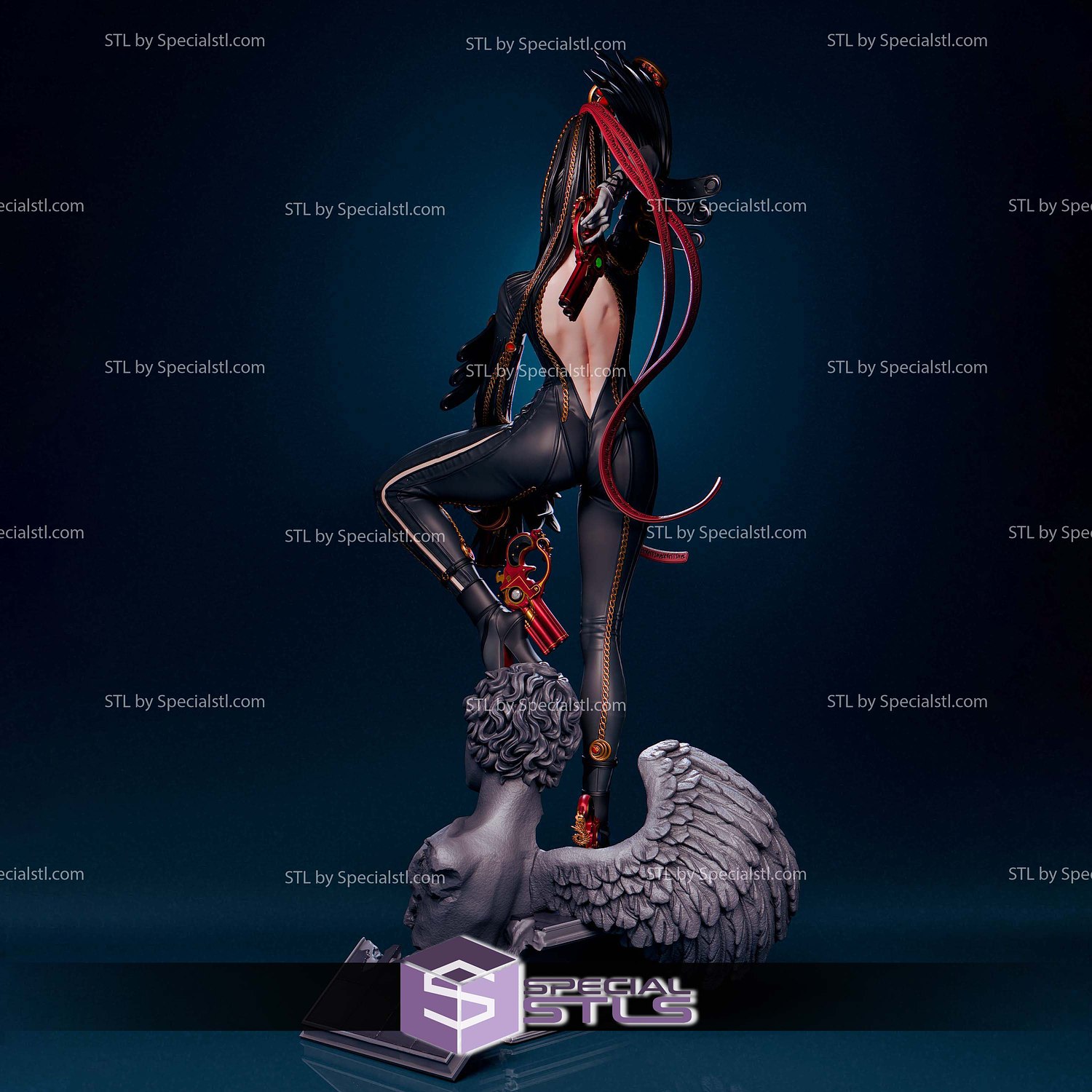 Bayonetta on Archangel Base 3D Printer Files STL Model — view 3