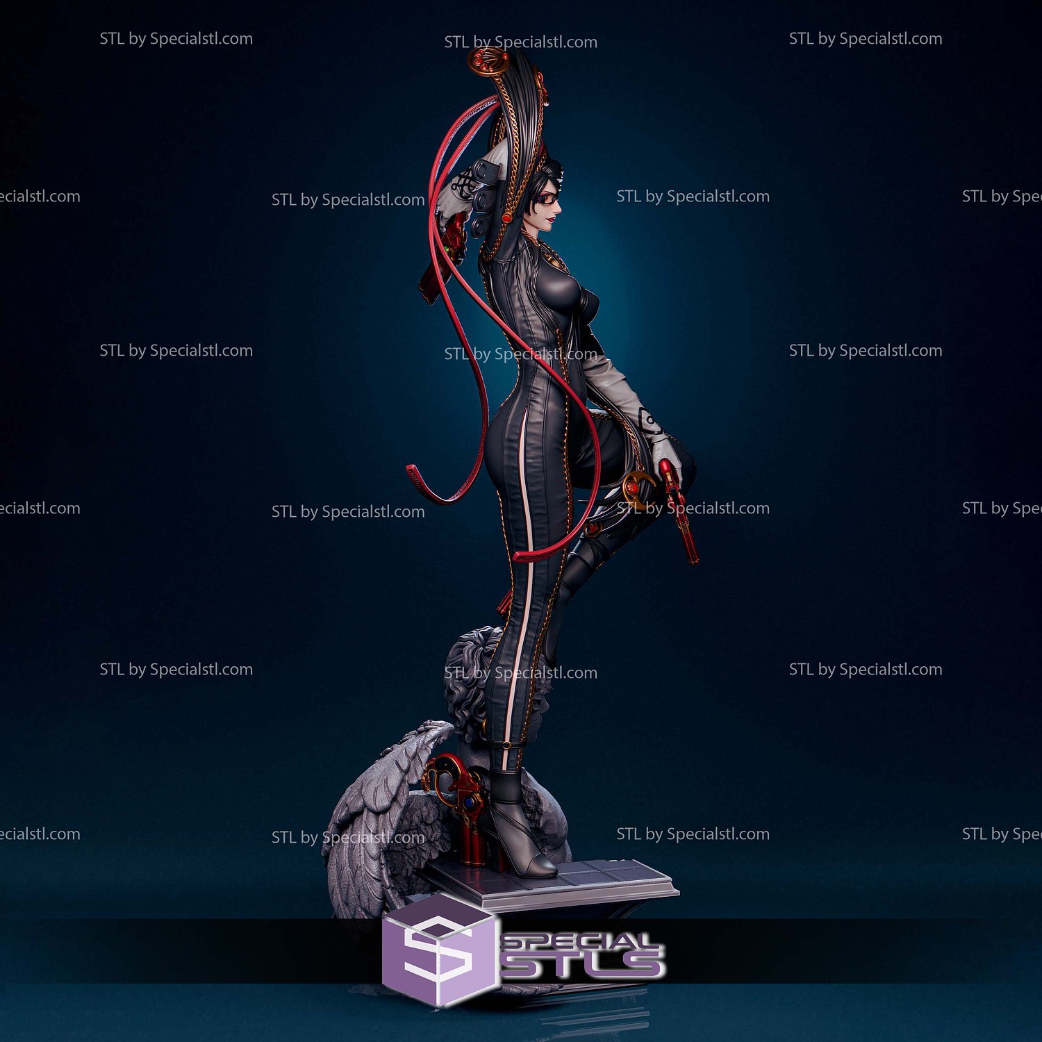 Bayonetta on Archangel Base 3D Printer Files STL Model — view 4