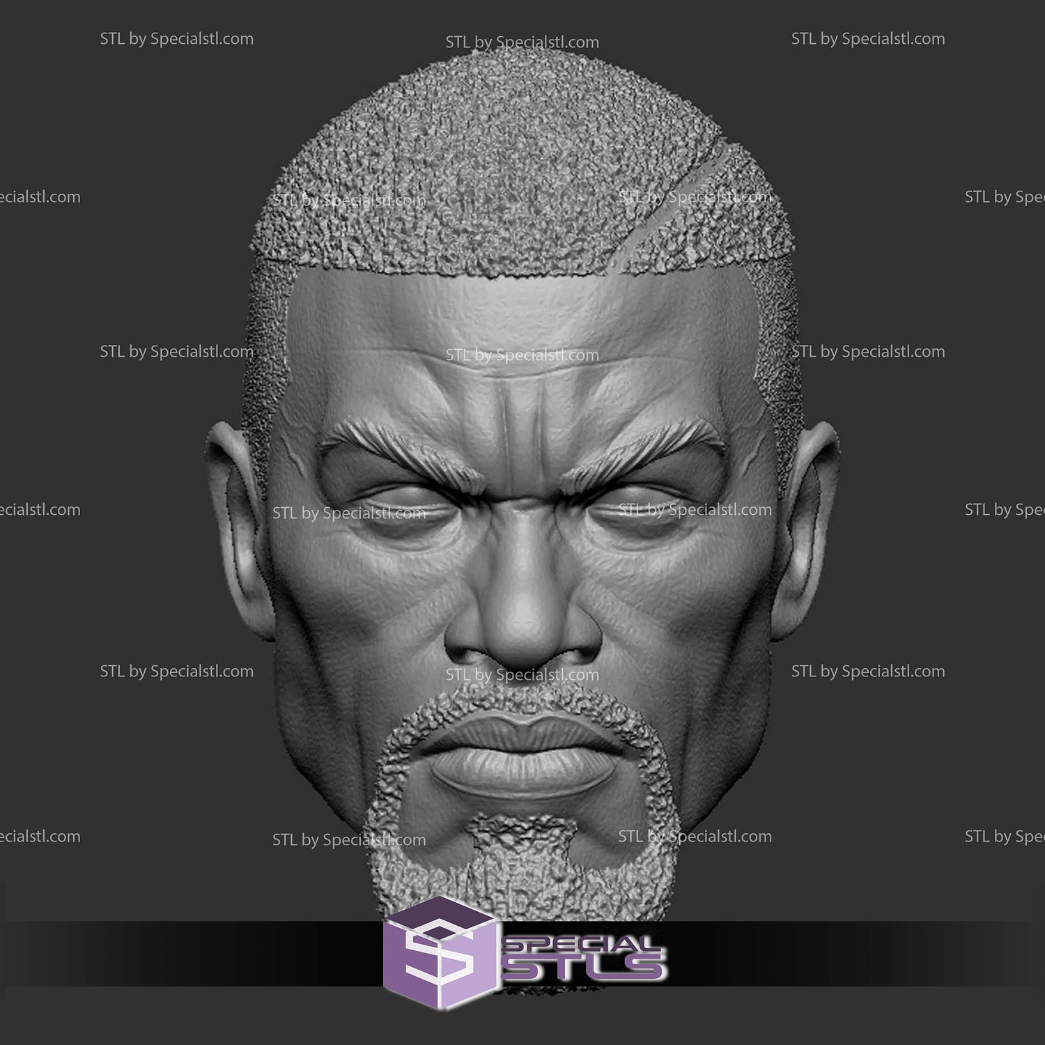 Custom Head STL Blade Comics 3D Model — view 2