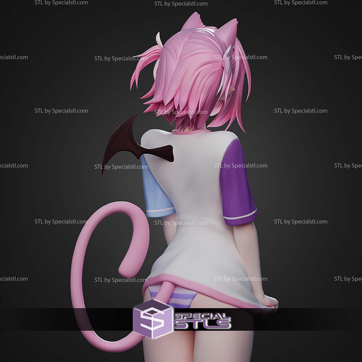 Camila Cat Girl Fanart STL Files 3D Model — view 4