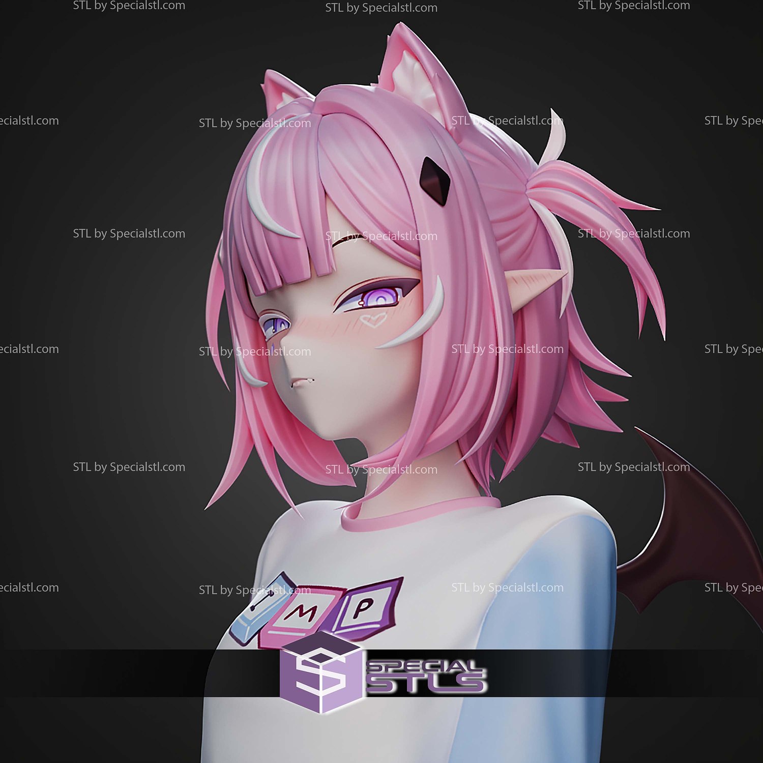 Camila Cat Girl Fanart STL Files 3D Model — view 5
