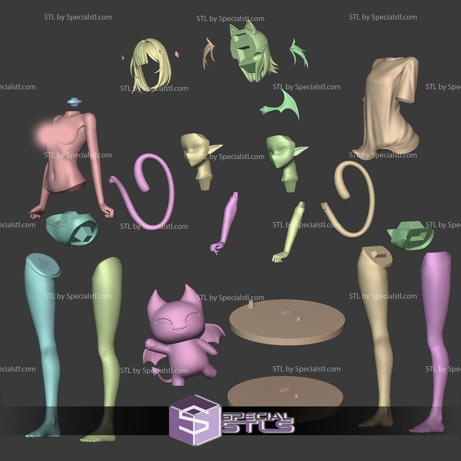 Camila Cat Girl Fanart STL Files 3D Model — view 7