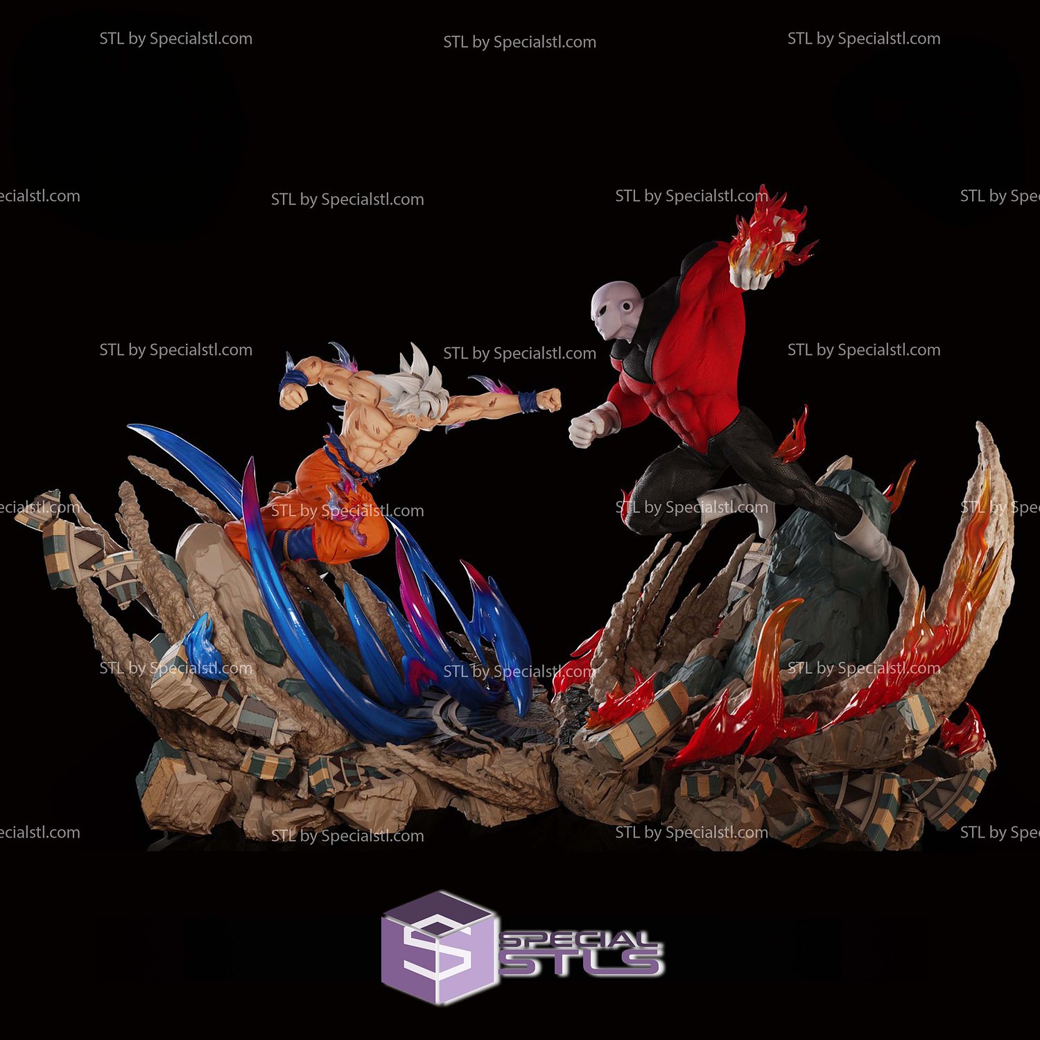 Dragonball Super Goku Fight Jiren 3D Printing Models STL Model — view 2