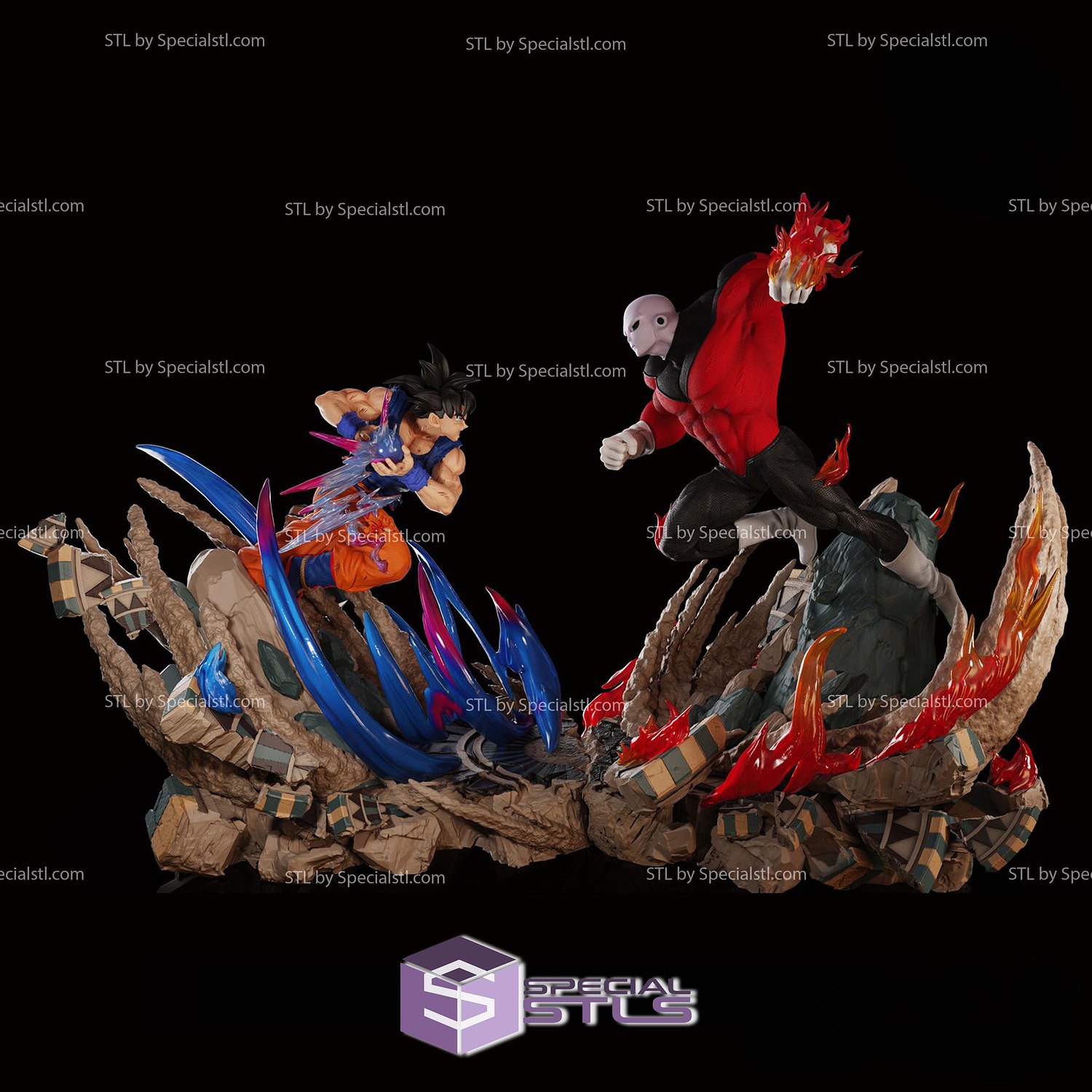 Dragonball Super Goku Fight Jiren 3D Printing Models STL Model — view 3