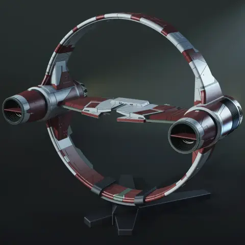 Jedi Starfighter Syliure-31 Hyperspace Ring 3D Printer Files | Assembly STL Model