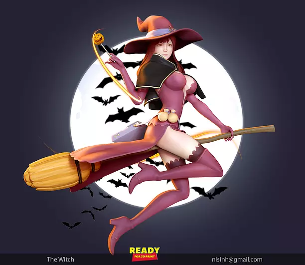 The Witch - Happy Halloween 3D ZTL Model