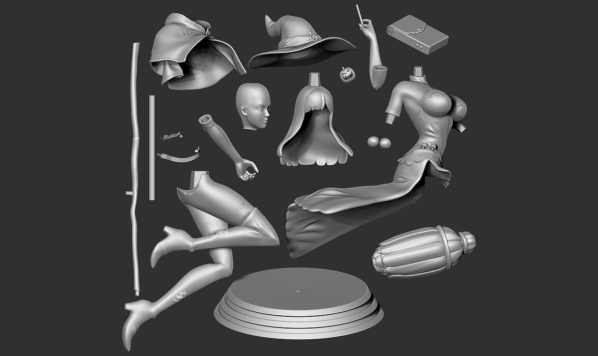 The Witch - Happy Halloween 3D ZTL Model — view 3
