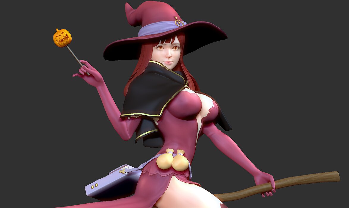The Witch - Happy Halloween 3D ZTL Model — view 6