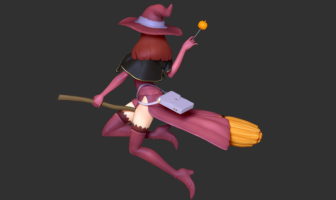 The Witch - Happy Halloween 3D ZTL Model — view 7