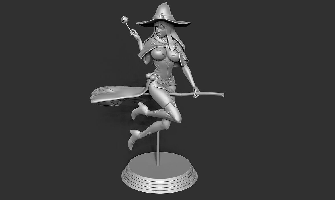 The Witch - Happy Halloween 3D ZTL Model — view 8