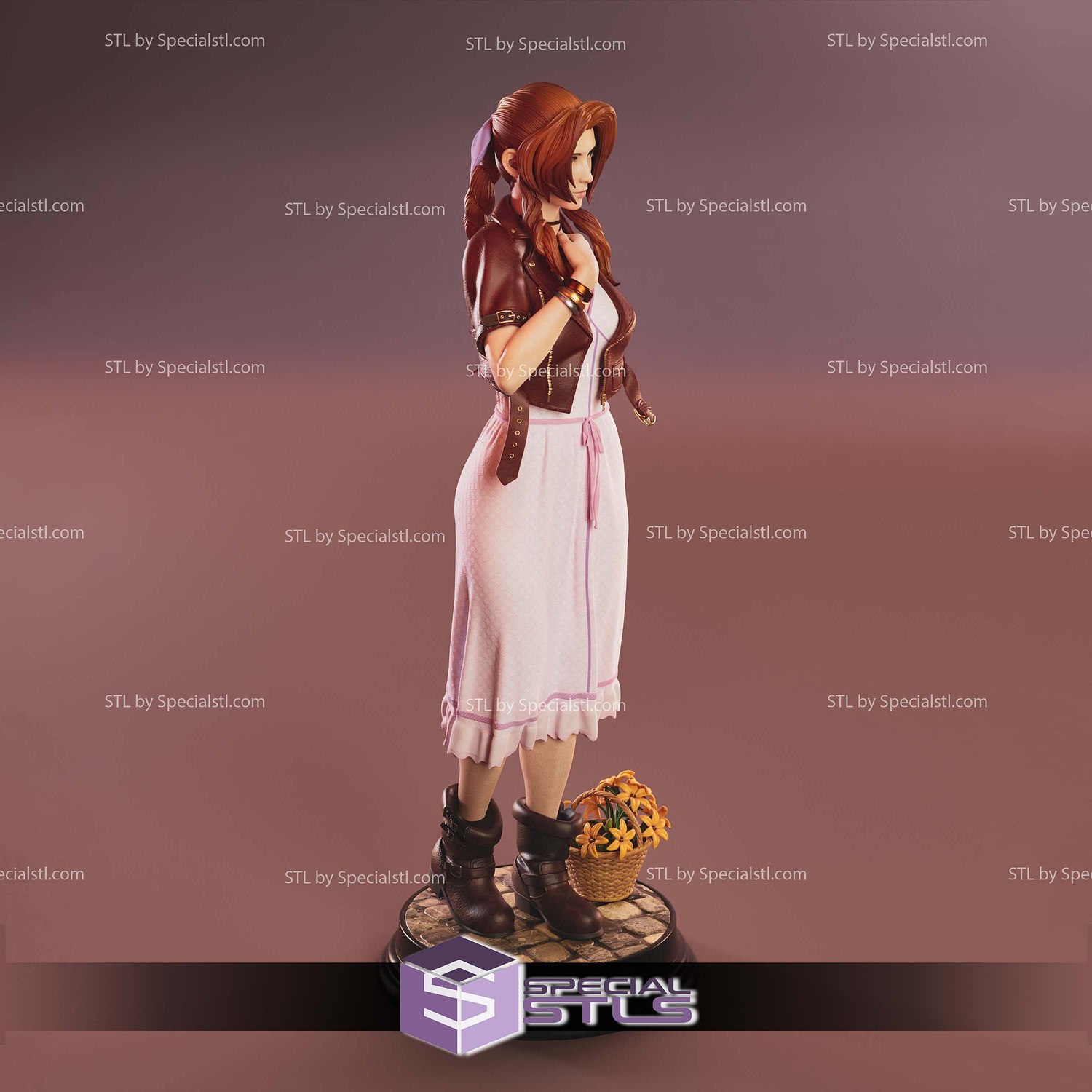 Aerith Gainsborough and Flower 3D Printer Files STL Model — view 5