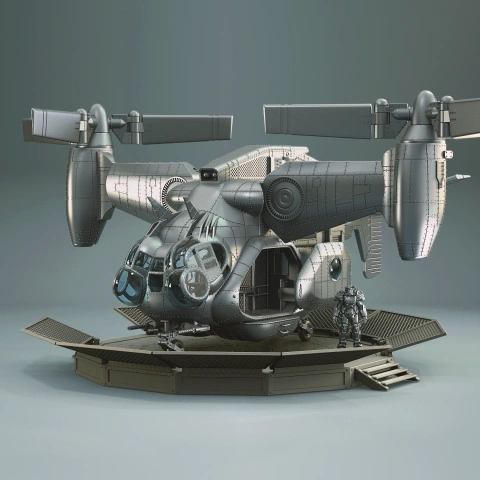 Vertibird 3D Printing Model | Assembly + Active STL Model