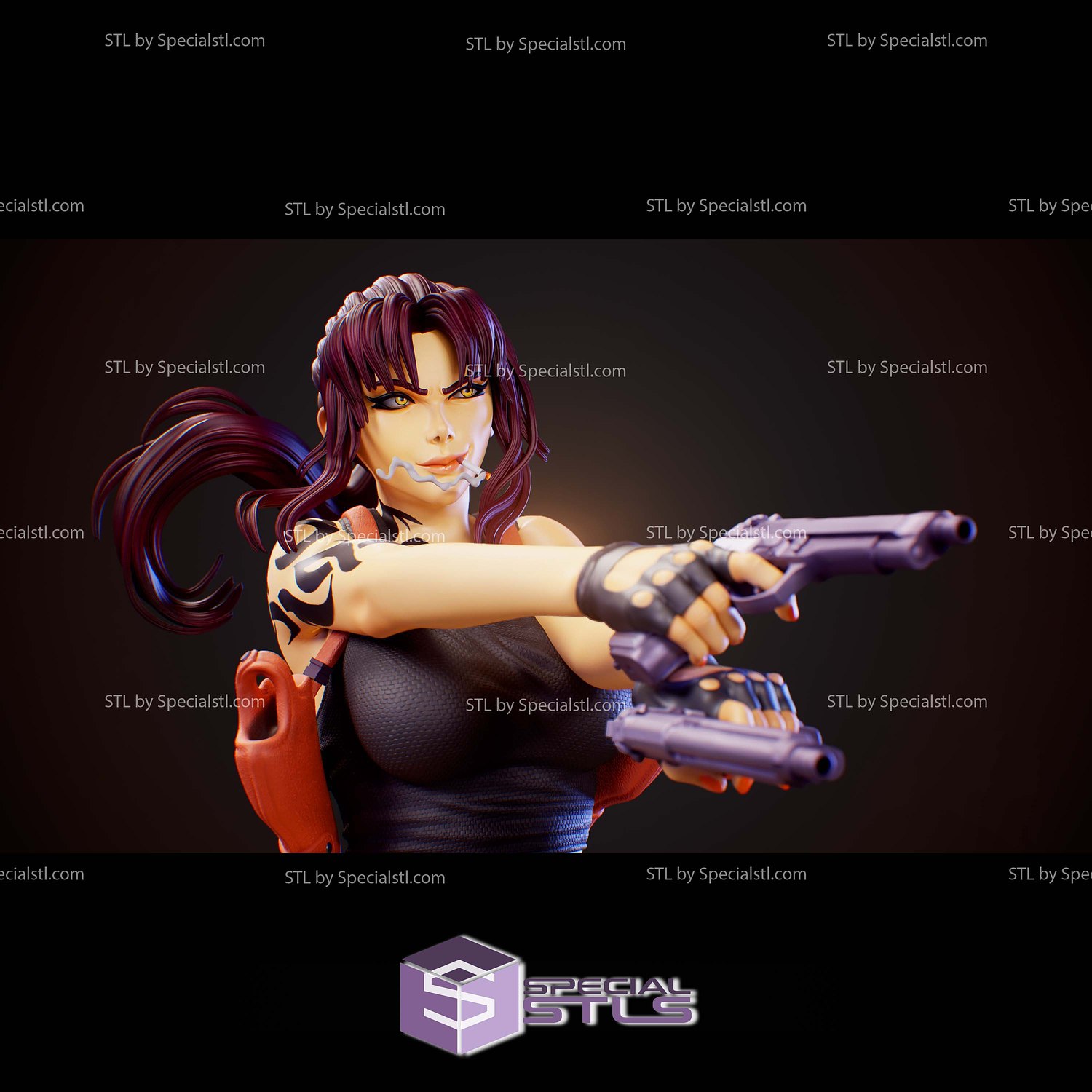 Revy Black Lagoon V3 STL Files 3D Model — view 2