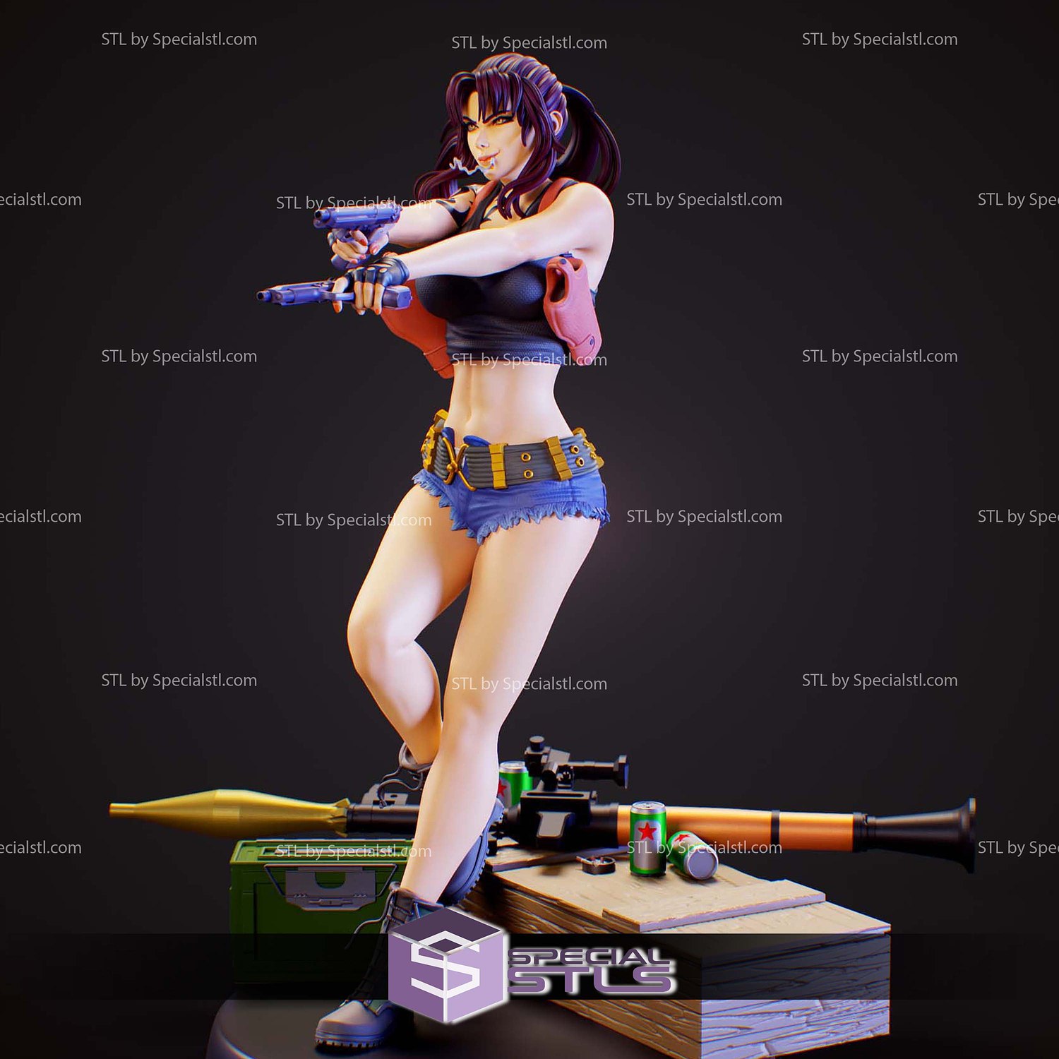 Revy Black Lagoon V3 STL Files 3D Model — view 3