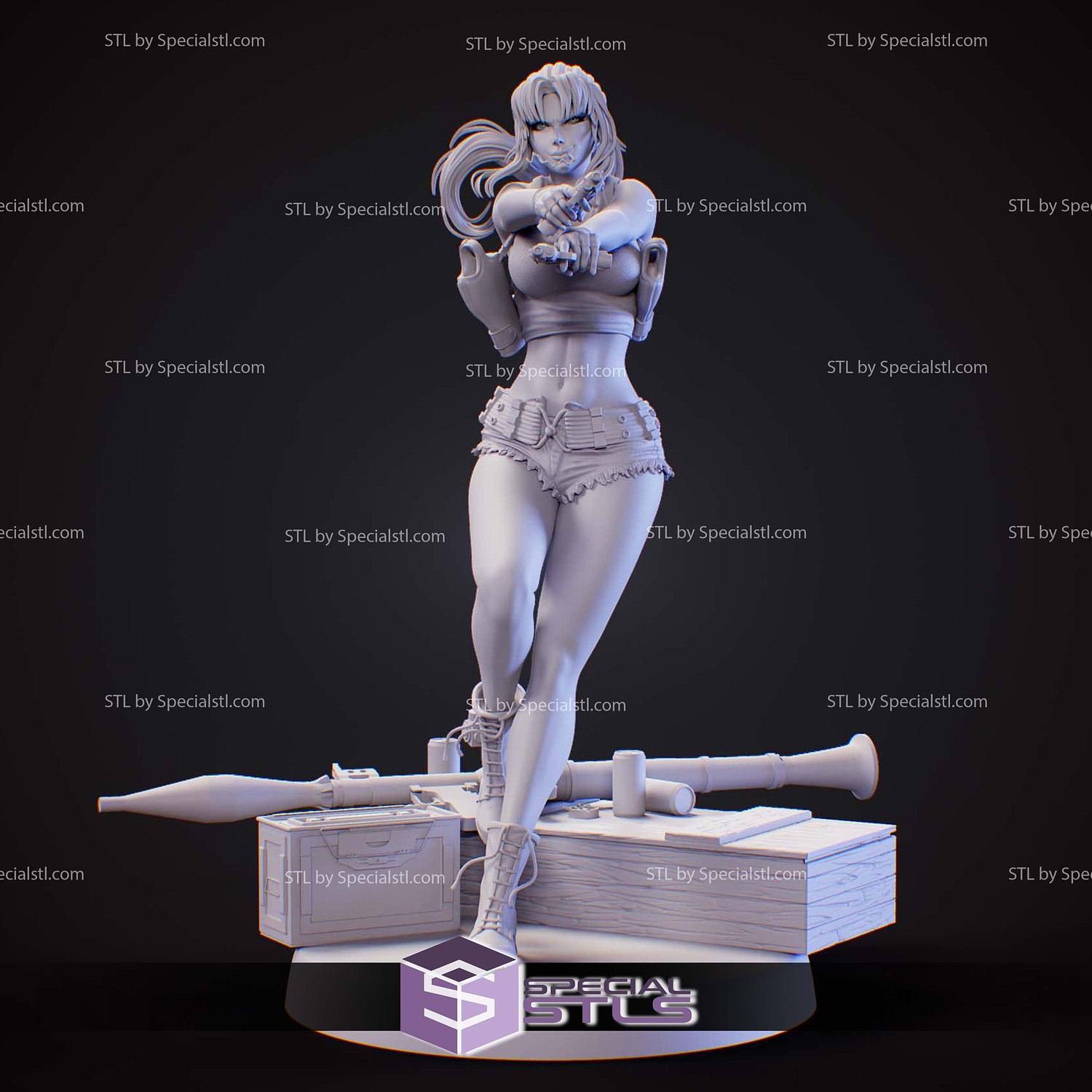 Revy Black Lagoon V3 STL Files 3D Model — view 4