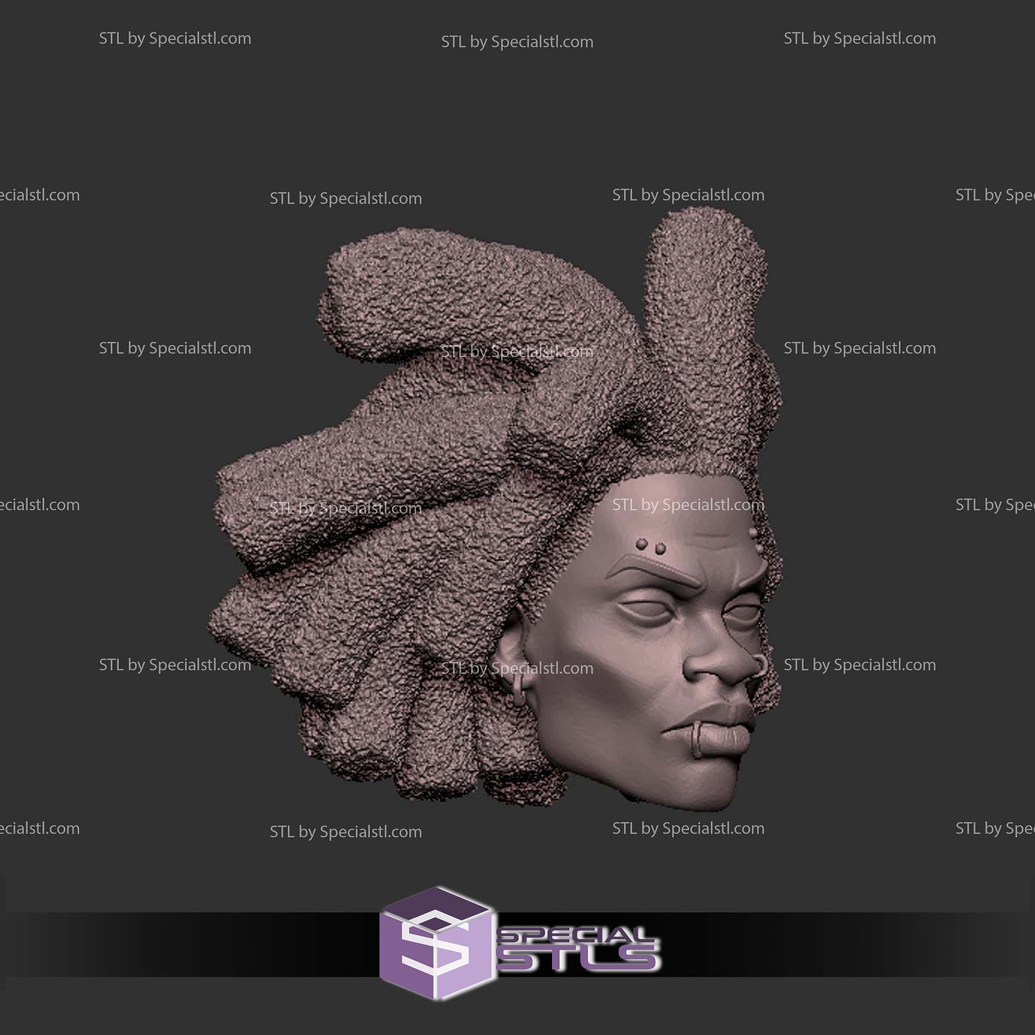 Custom Head STL Hobie Spider Punk 3D Model — view 2