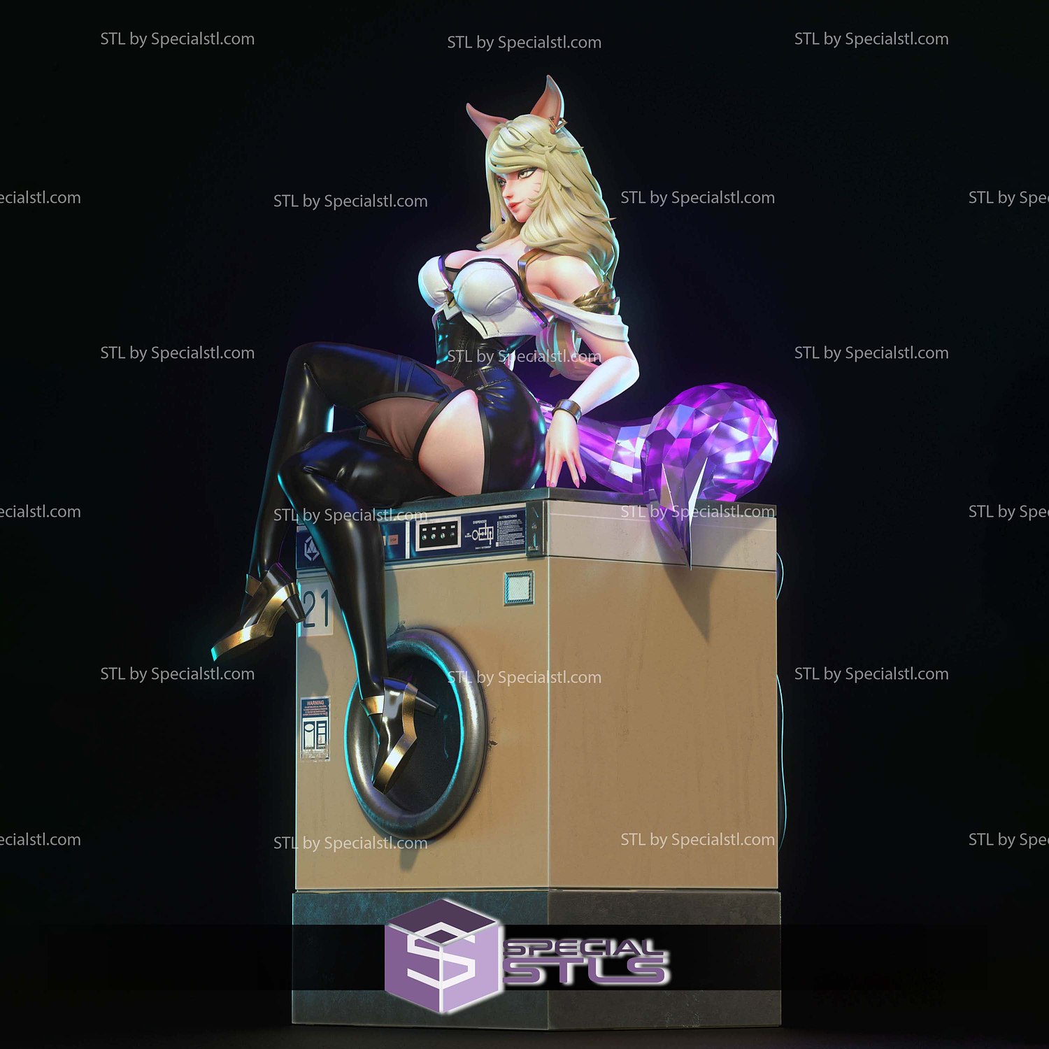 KDA Ahri PopStar Sculptures 3D Printing STL Model — view 2