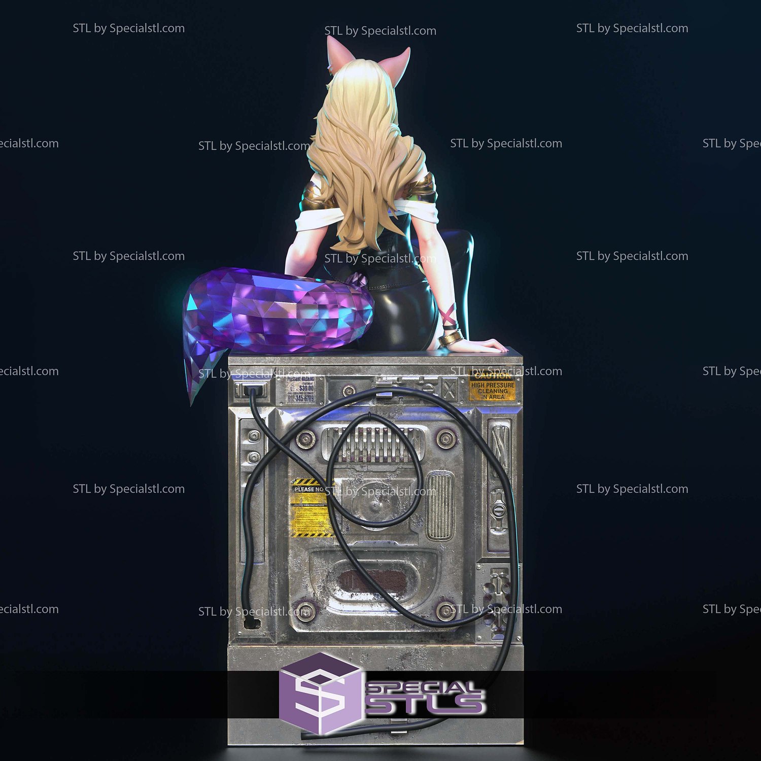 KDA Ahri PopStar Sculptures 3D Printing STL Model — view 3