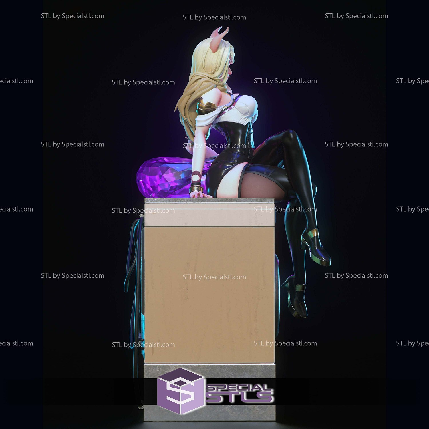 KDA Ahri PopStar Sculptures 3D Printing STL Model — view 4
