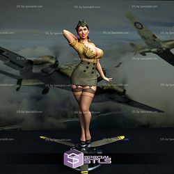Pin Up Pilot Girl 3D Printer Files STL Model