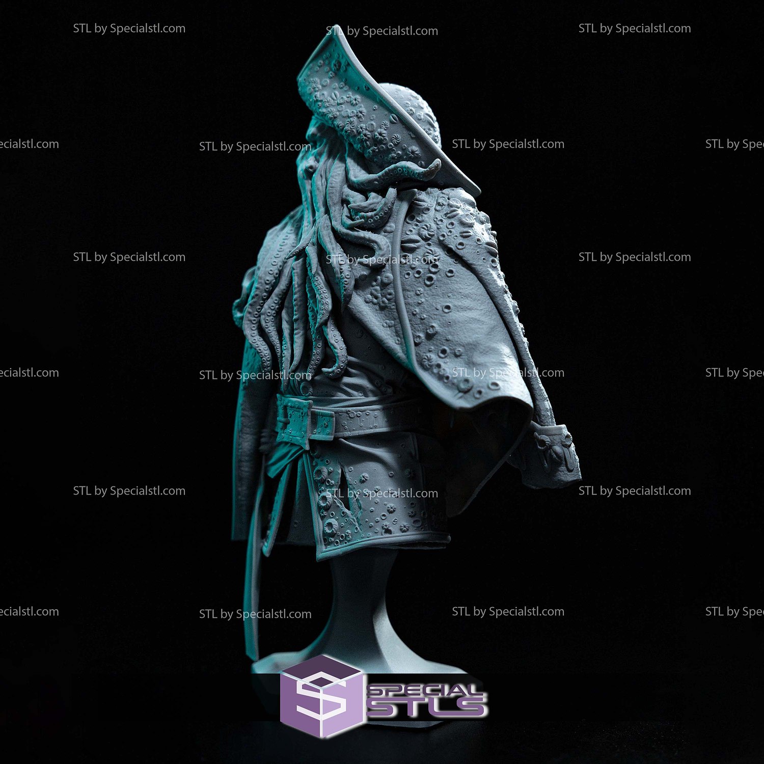 Davy Jones Bust 3D Print Files STL Model — view 2