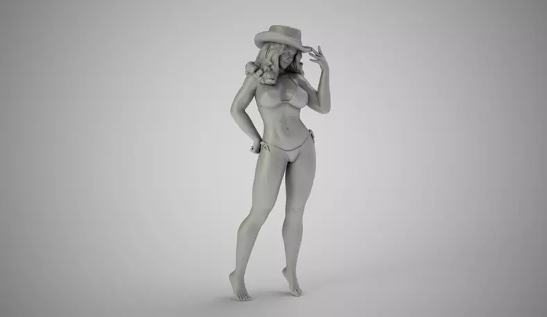 Girl in Hat 3D 3MF Model