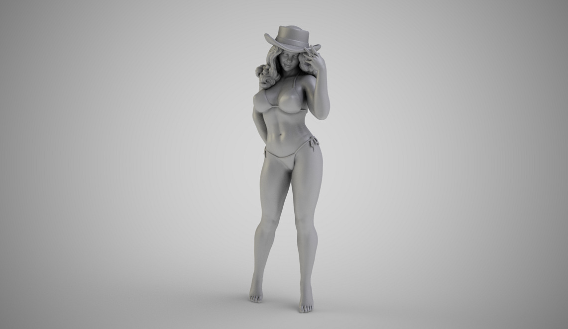 Girl in Hat 3D 3MF Model — view 2