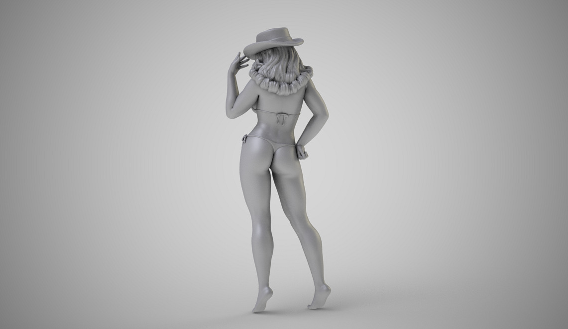 Girl in Hat 3D 3MF Model — view 3