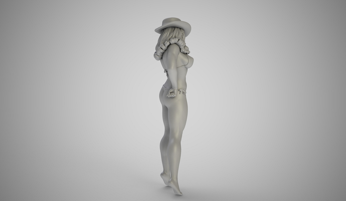 Girl in Hat 3D 3MF Model — view 4