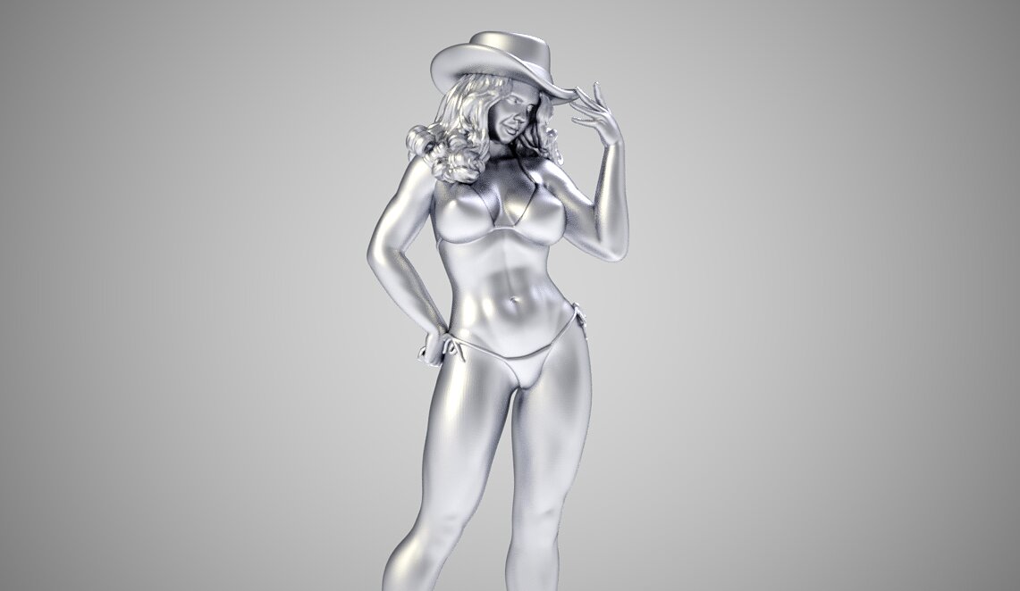 Girl in Hat 3D 3MF Model — view 7
