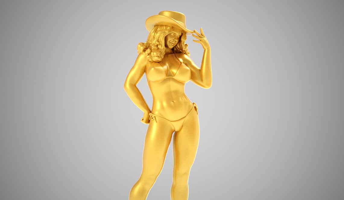 Girl in Hat 3D 3MF Model — view 8