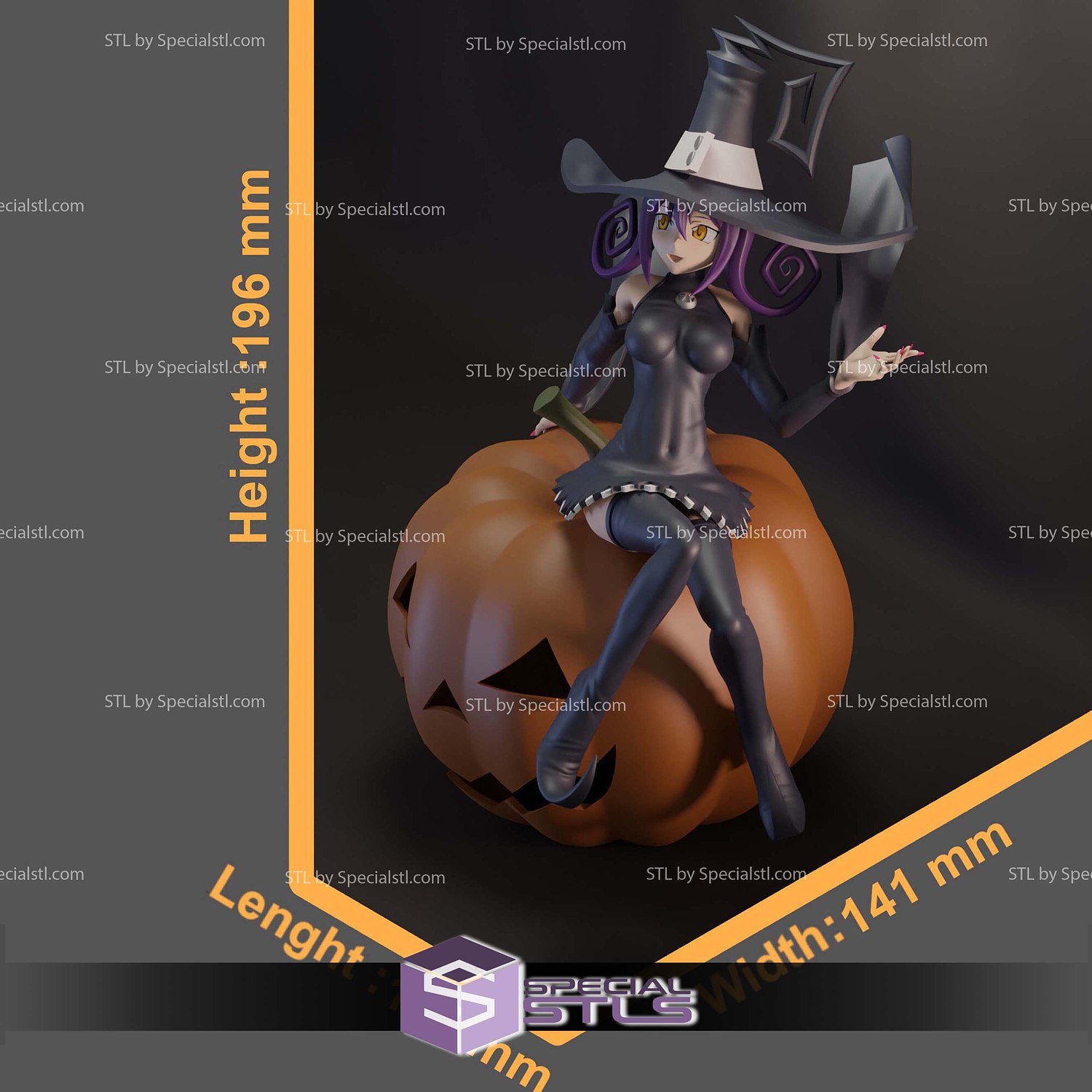 Blair Soul Eater Pumpkin 3D Print Files STL Model — view 4