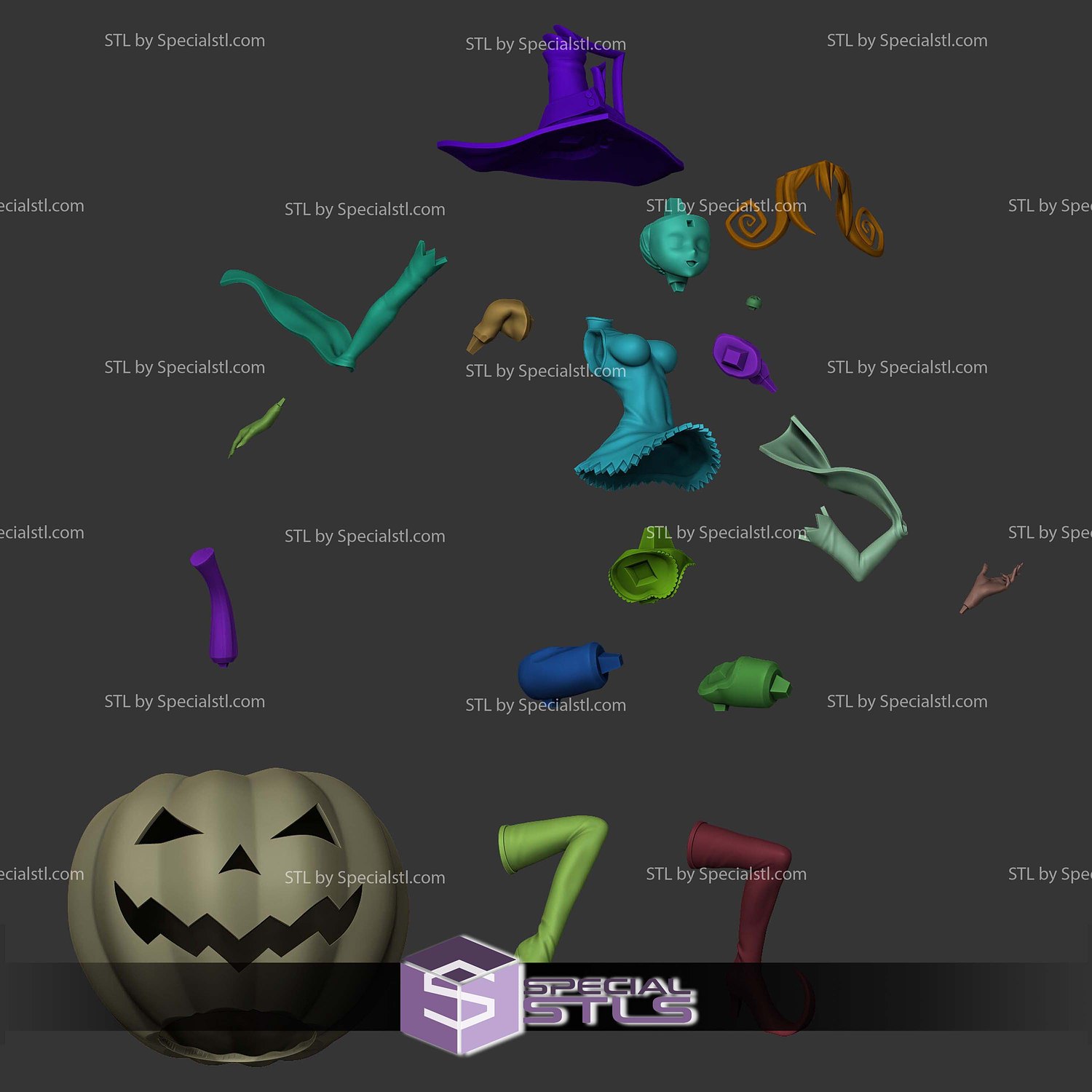 Blair Soul Eater Pumpkin 3D Print Files STL Model — view 5