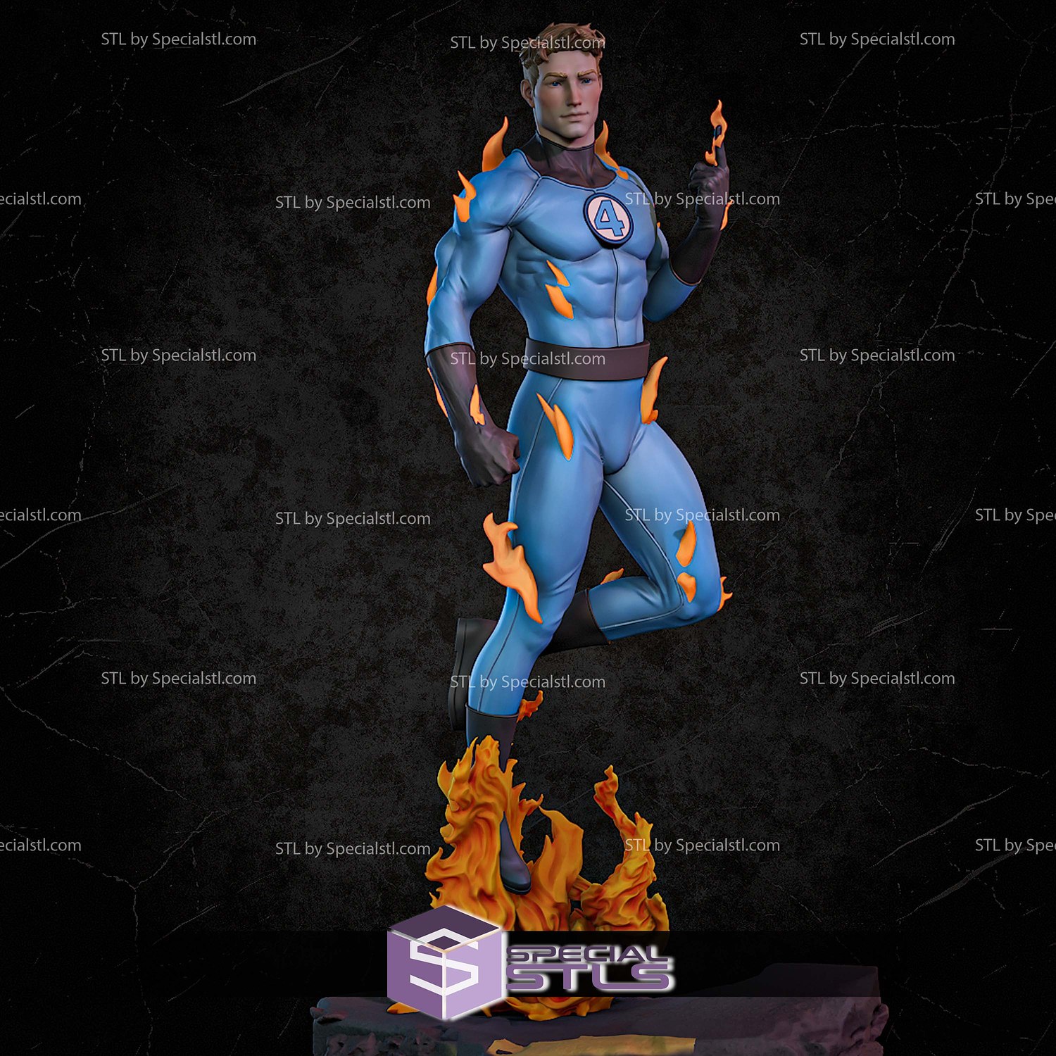 Human Torch Classic 3D Printer Files STL Model — view 2