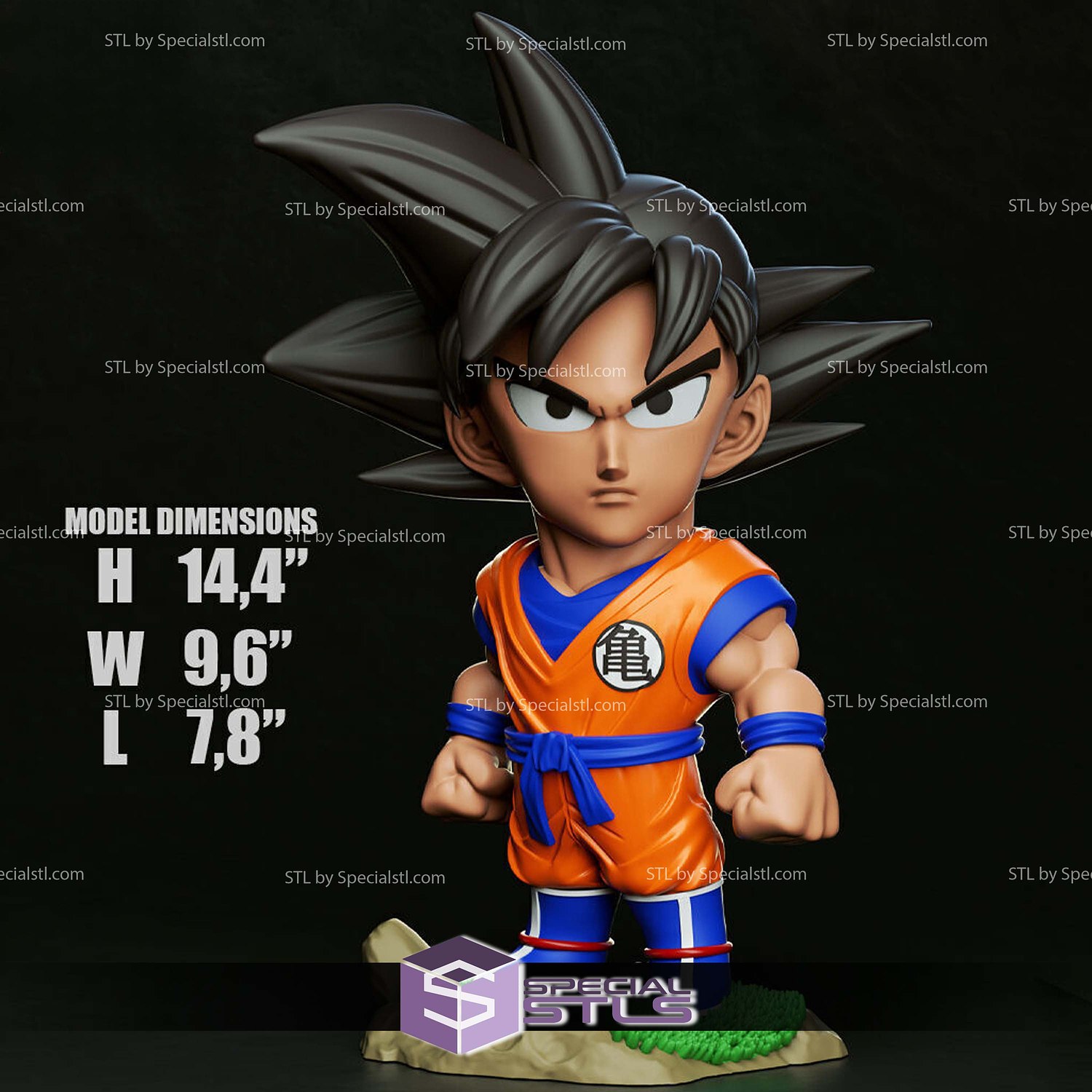 Chibi STL Collection Son Goku 3D Model — view 2