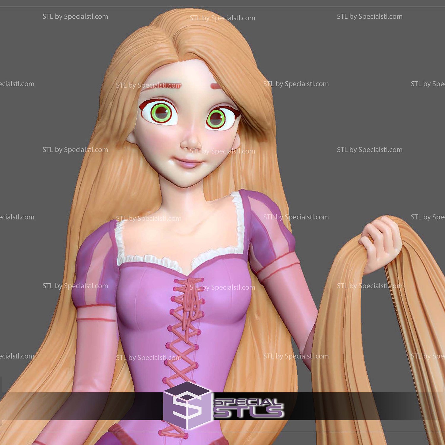 Rapunzel Princess 3D Printer Files STL Model — view 3