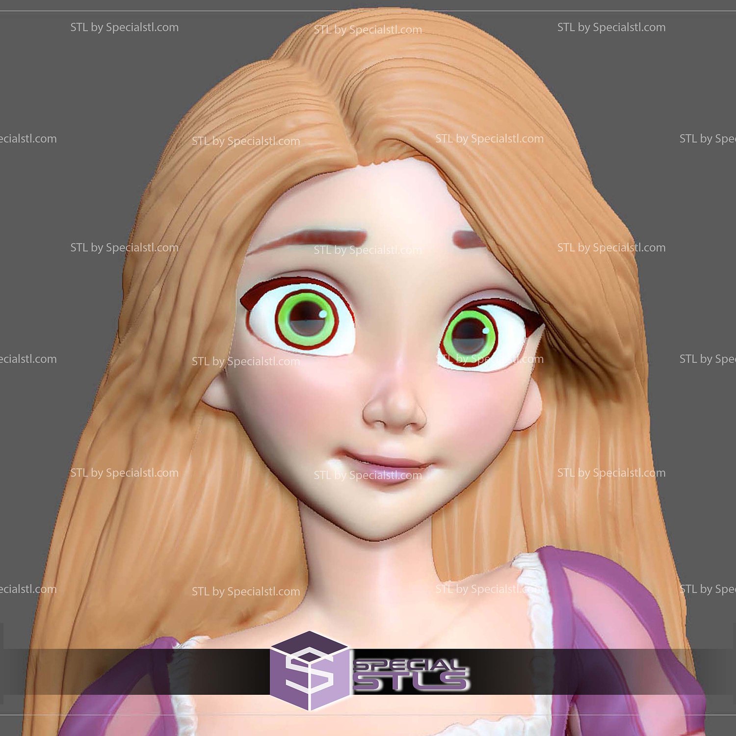 Rapunzel Princess 3D Printer Files STL Model — view 5