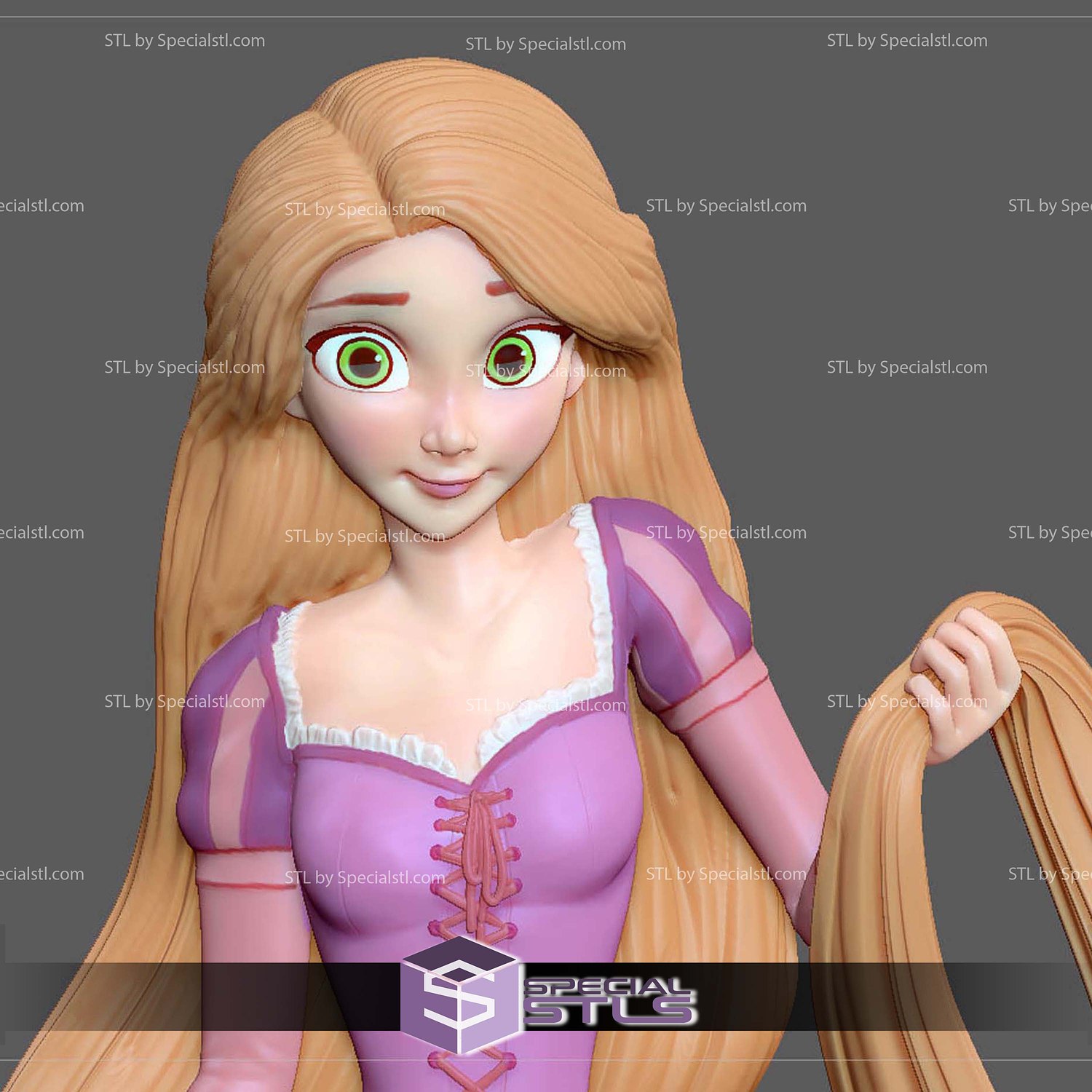 Rapunzel Princess 3D Printer Files STL Model — view 6