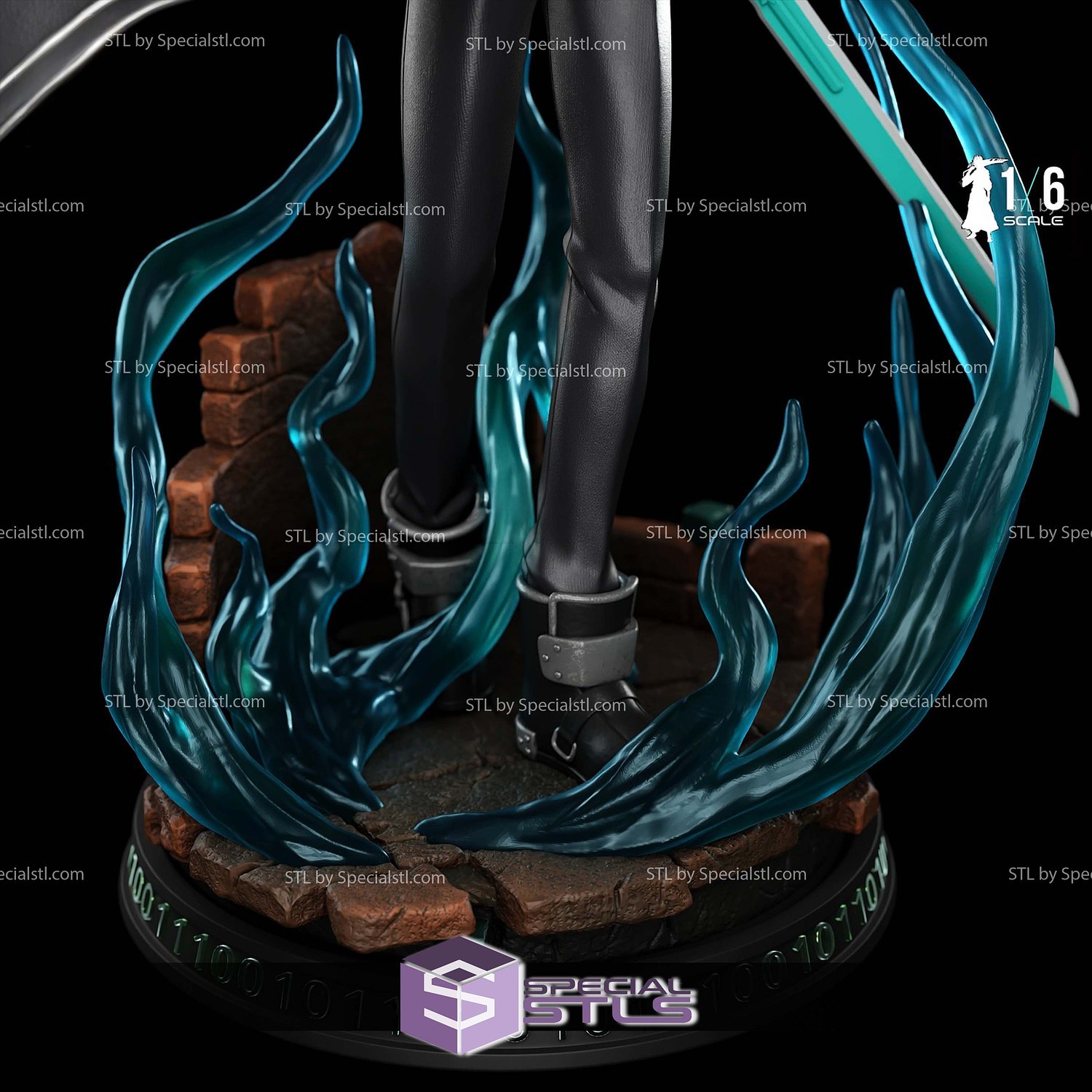 Kirito Sword Art Online Diorama STL Files 3D Model — view 3