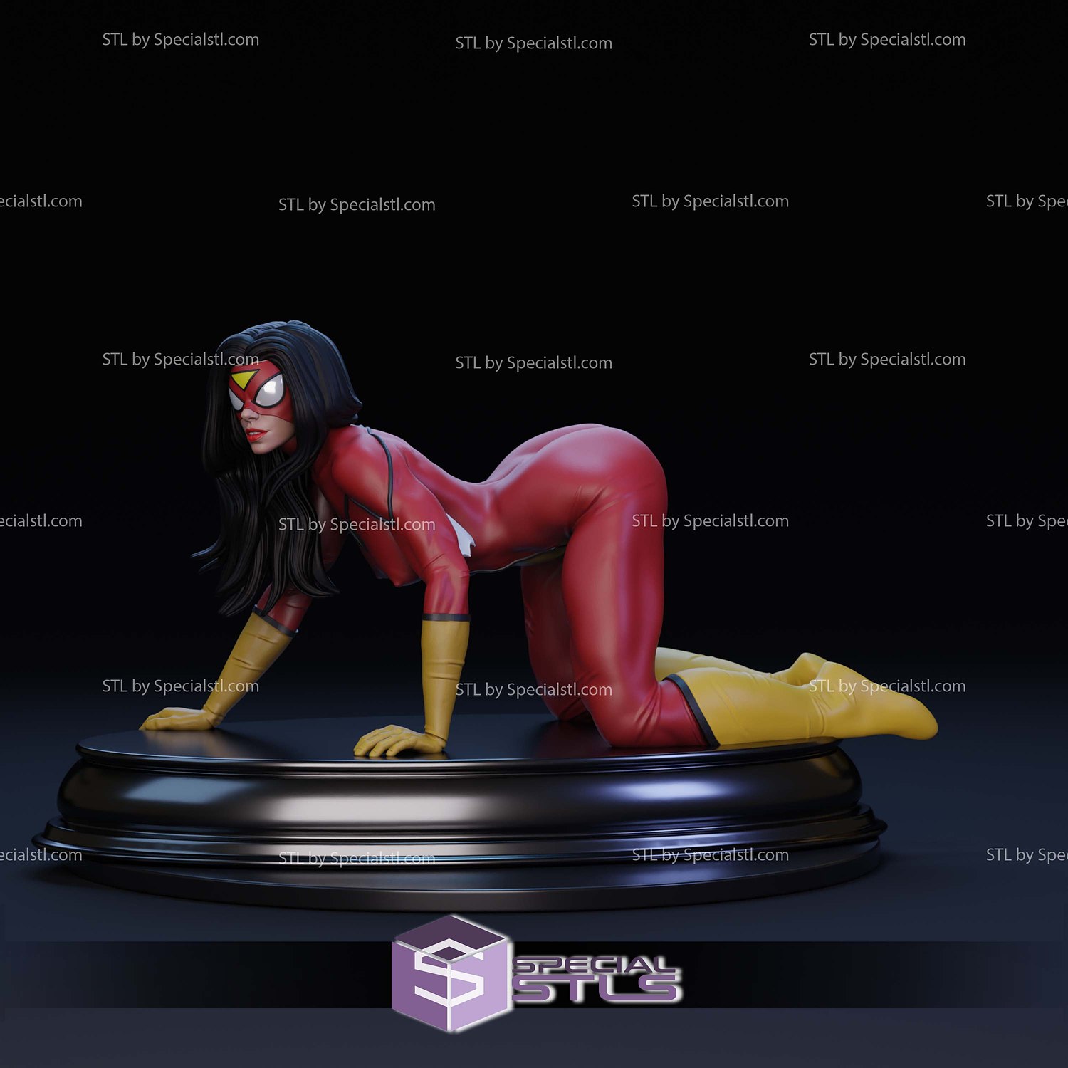 Spiderwoman Crawling STL Files 3D Model — view 3