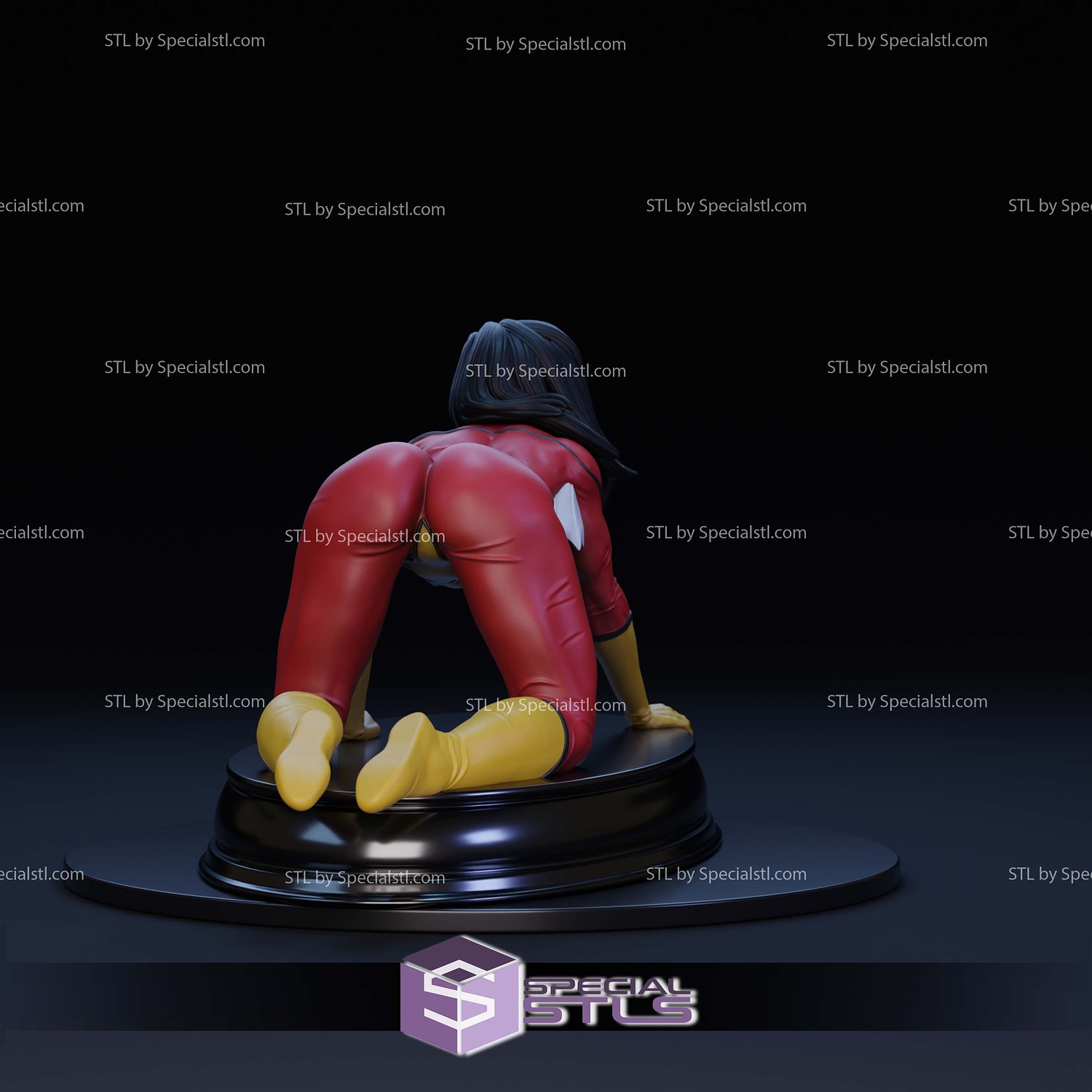 Spiderwoman Crawling STL Files 3D Model — view 5