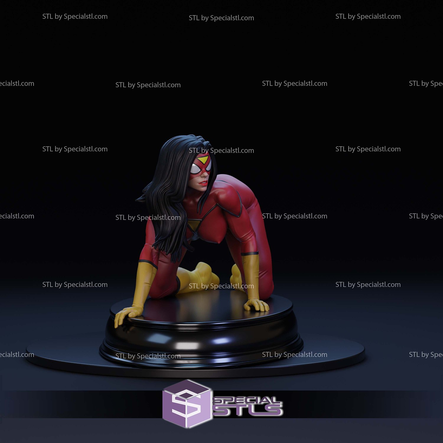 Spiderwoman Crawling STL Files 3D Model — view 6