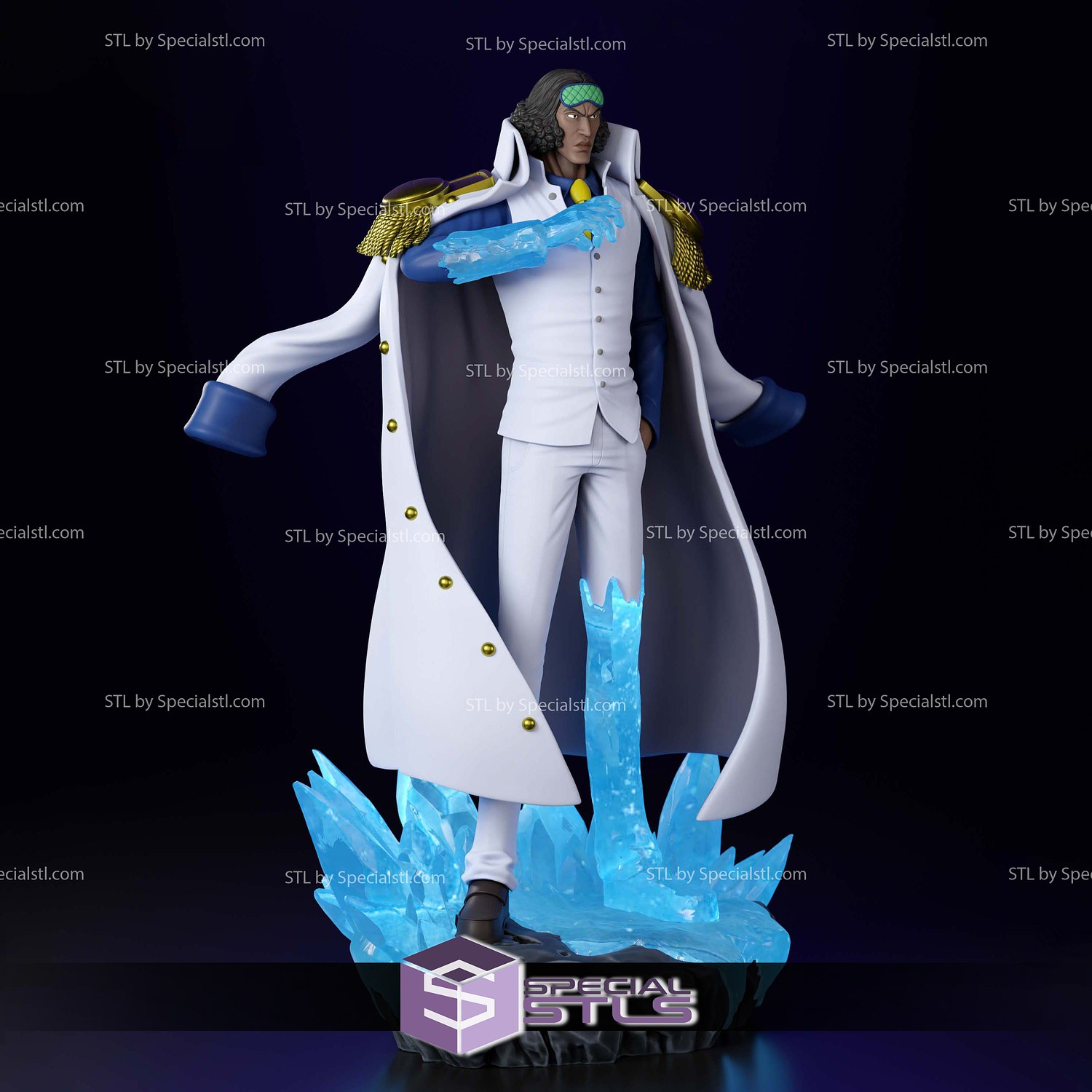 Aokiji Kuzan Marine Admiral Standing 3D Printer Files STL Model — view 2