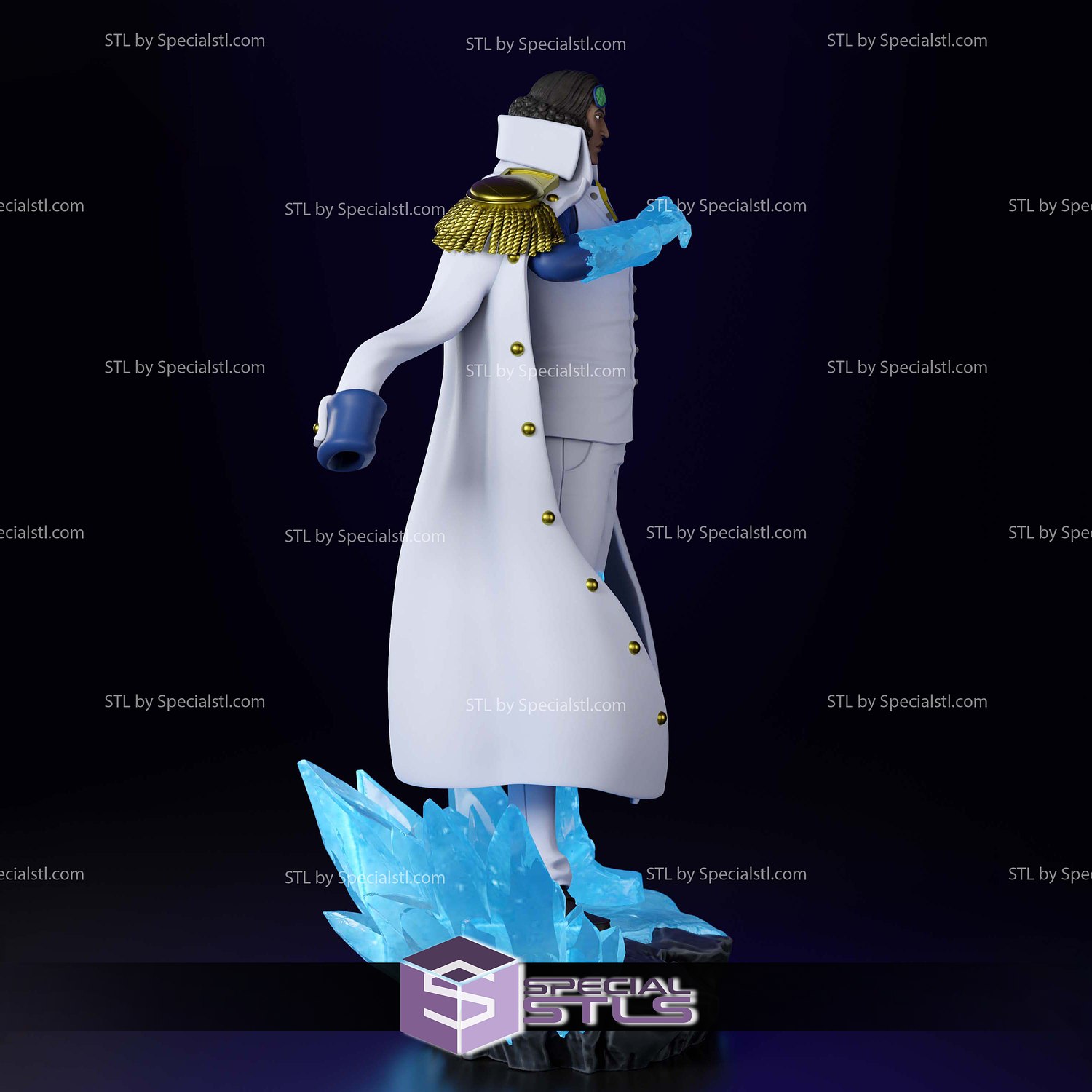 Aokiji Kuzan Marine Admiral Standing 3D Printer Files STL Model — view 3