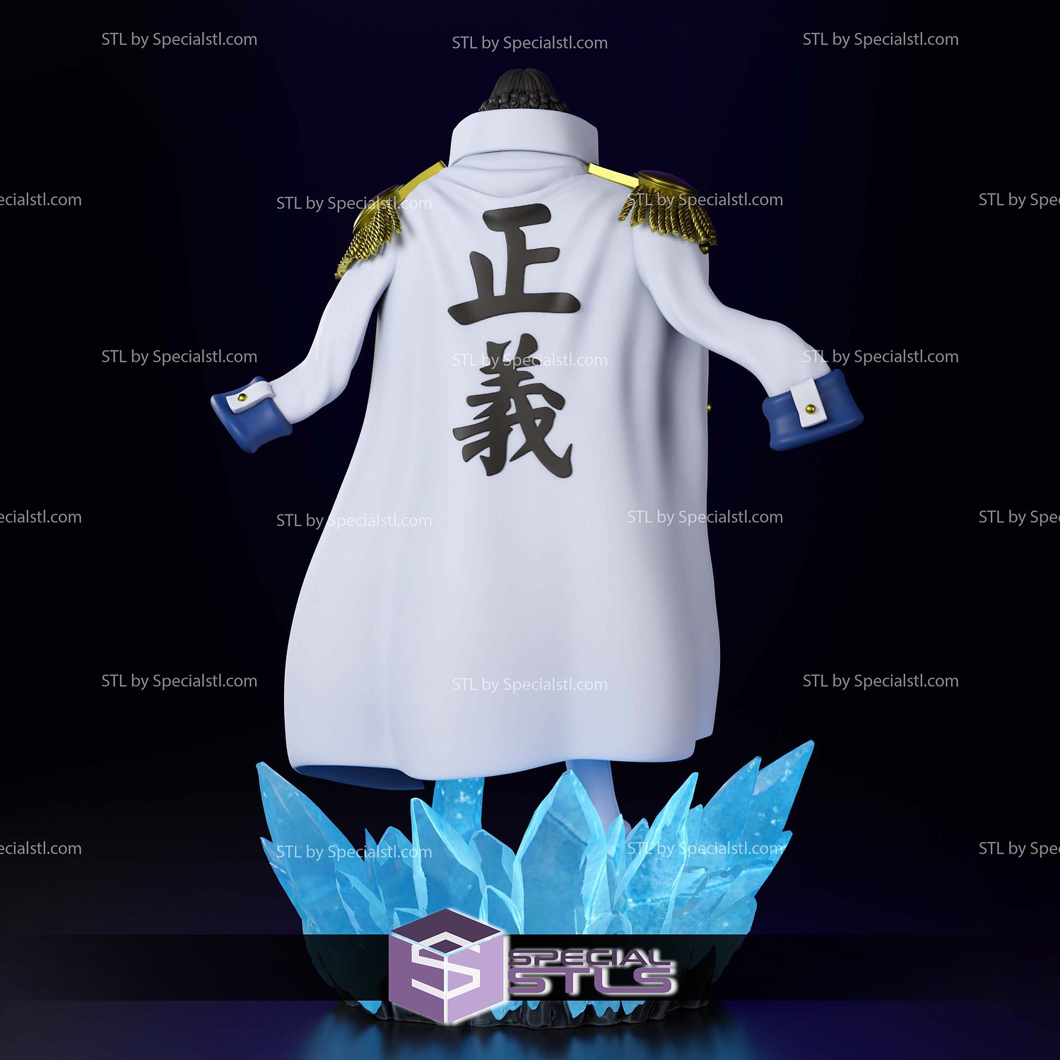 Aokiji Kuzan Marine Admiral Standing 3D Printer Files STL Model — view 4