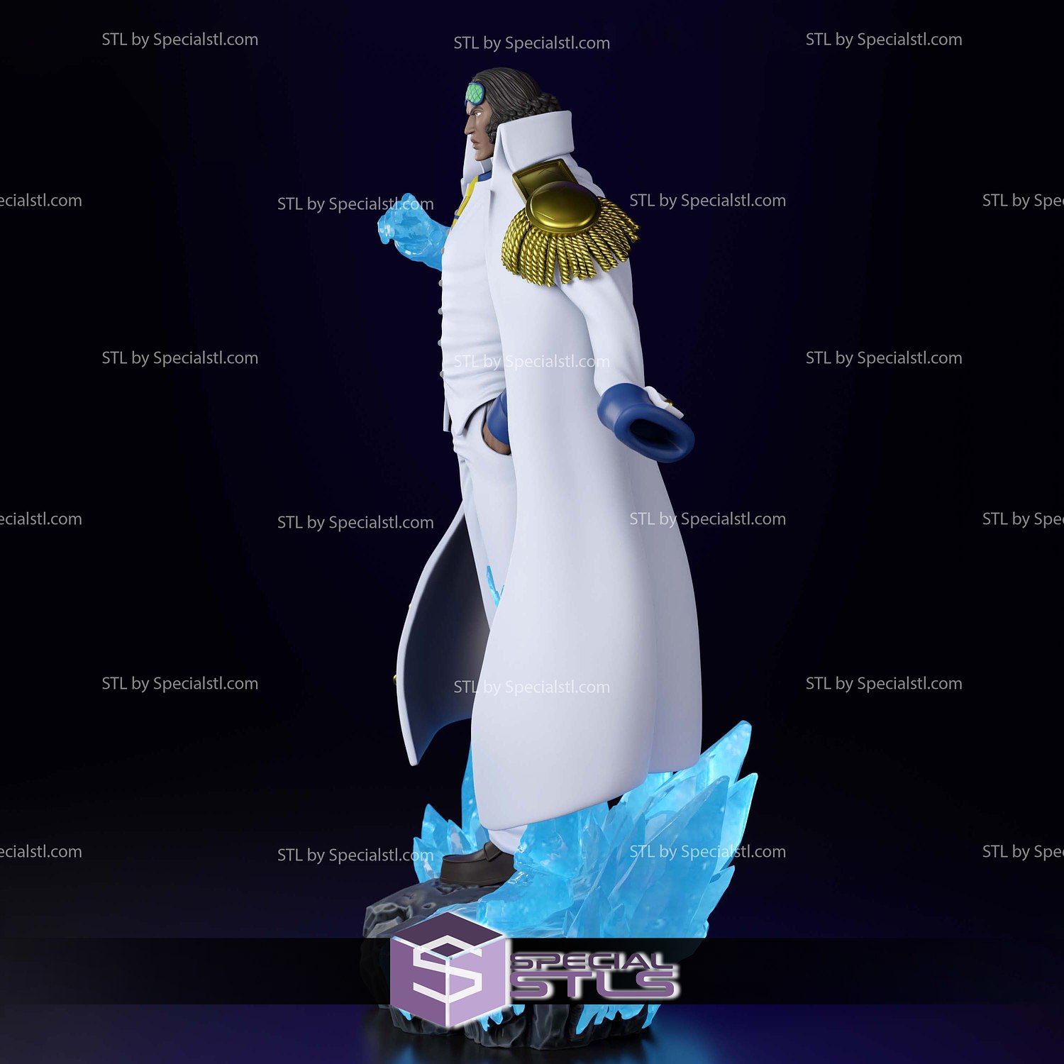 Aokiji Kuzan Marine Admiral Standing 3D Printer Files STL Model — view 5