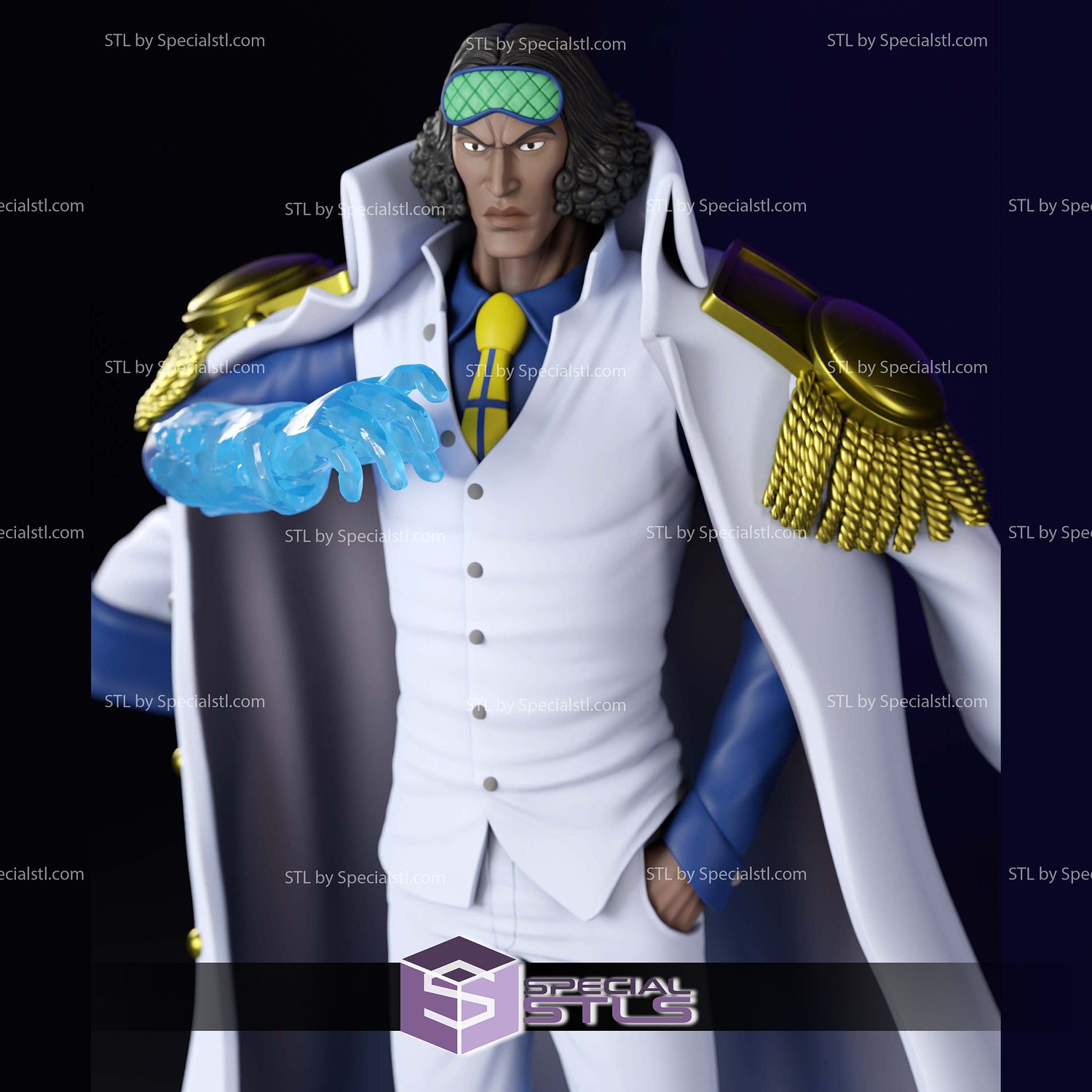 Aokiji Kuzan Marine Admiral Standing 3D Printer Files STL Model — view 7