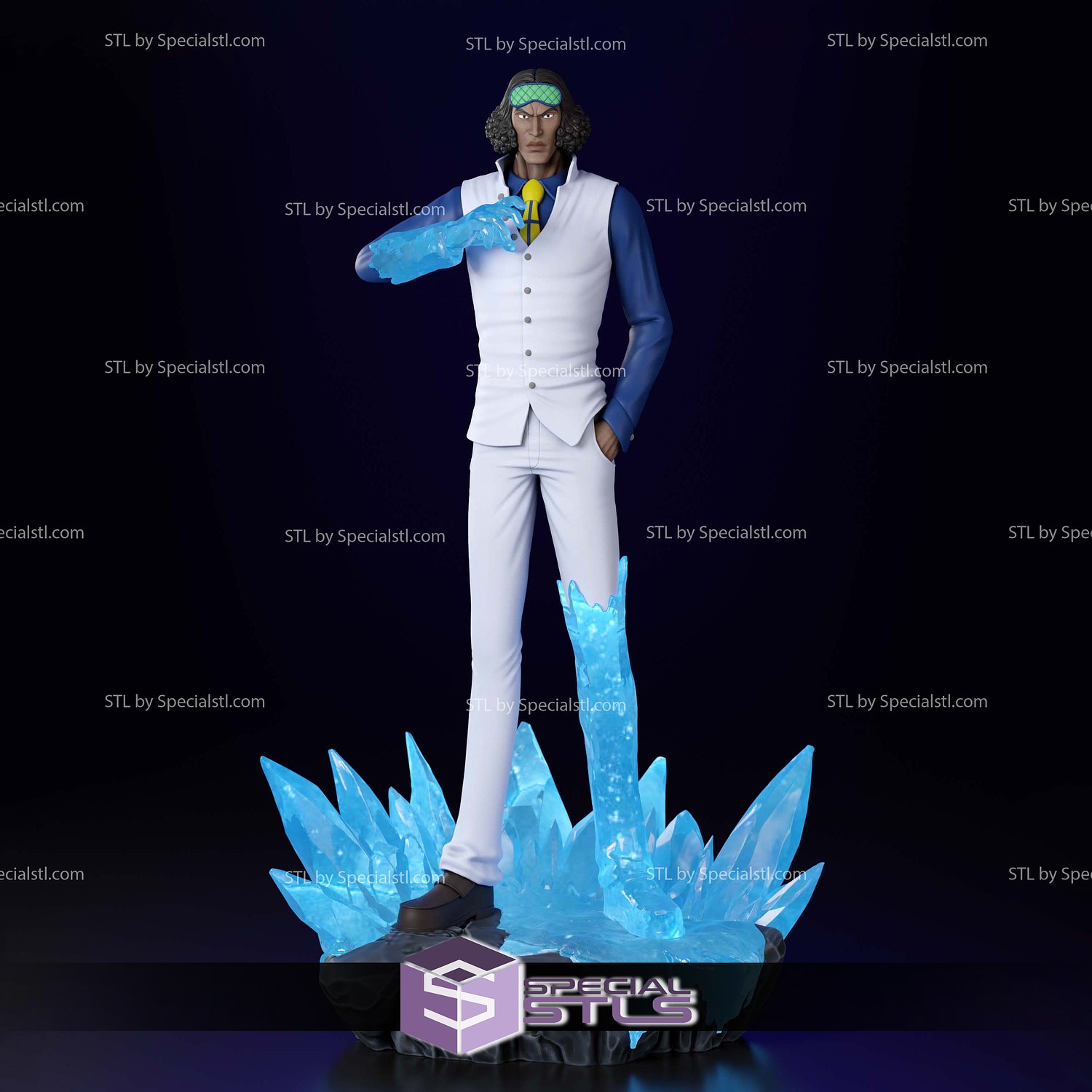 Aokiji Kuzan Marine Admiral Standing 3D Printer Files STL Model — view 8